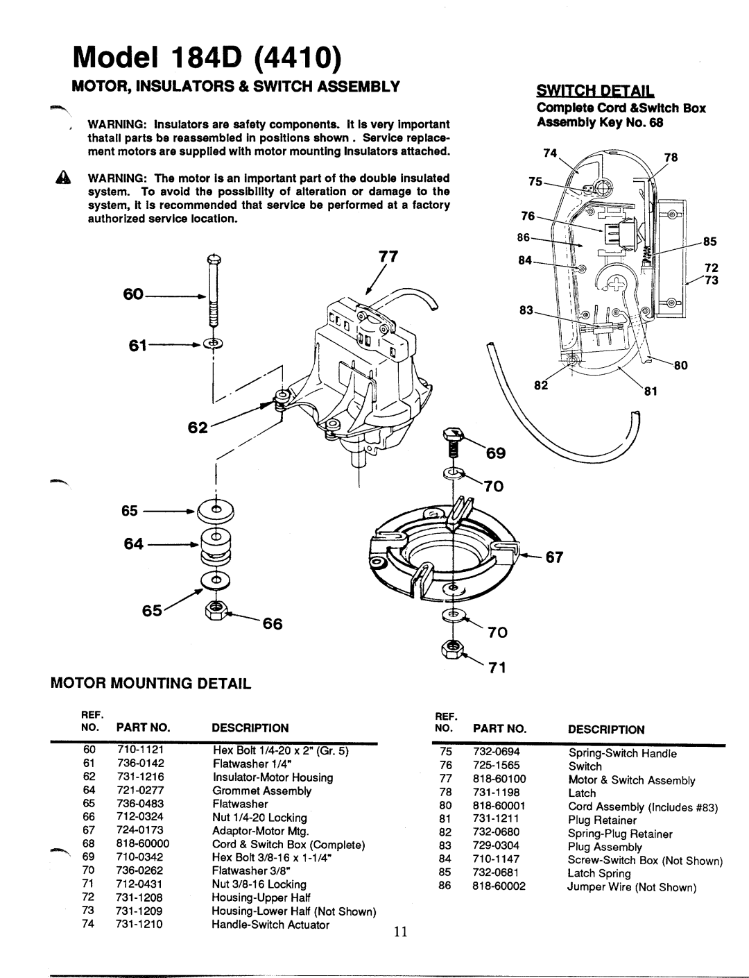 MTD 181-184D002 manual 