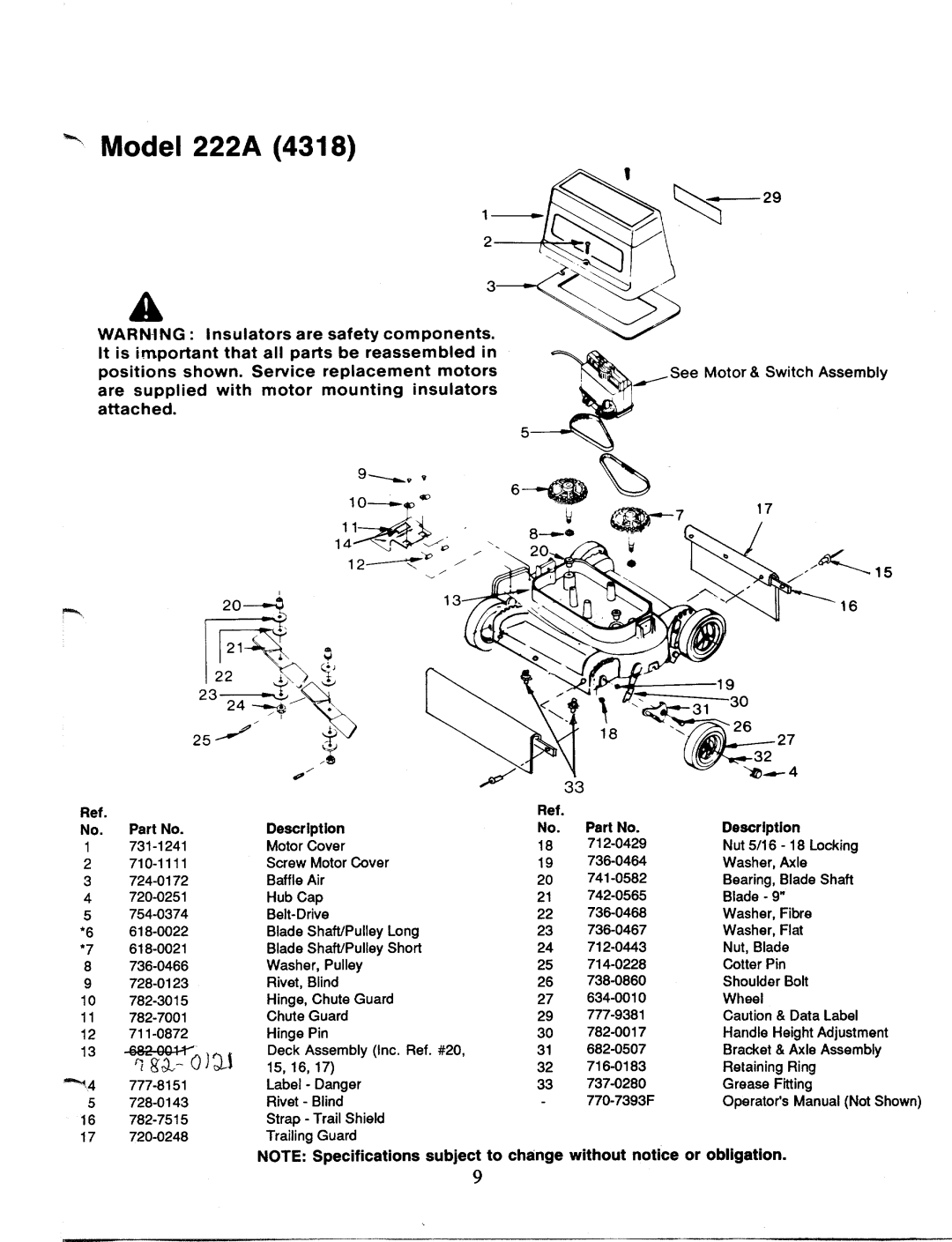 MTD 181-222A002 manual 