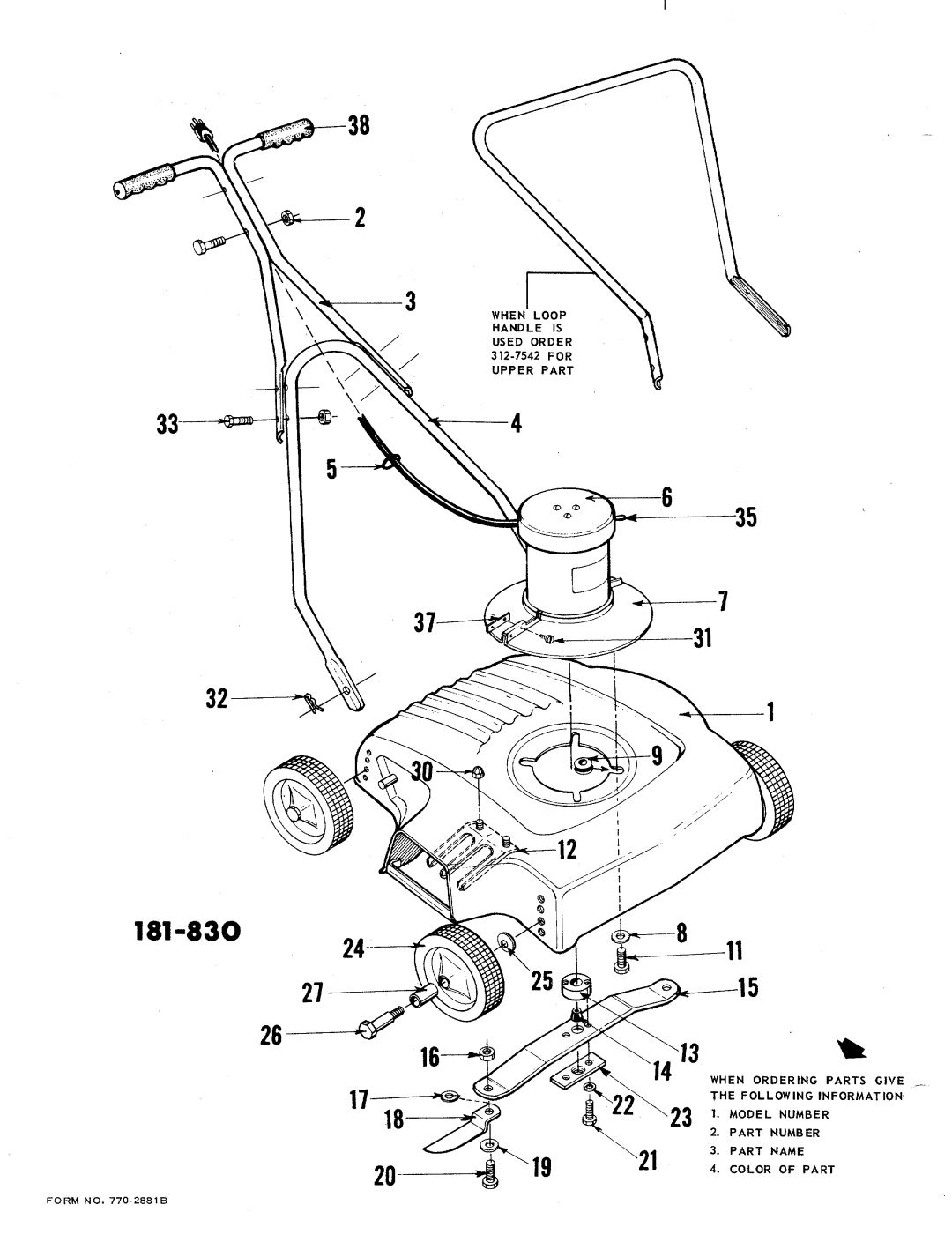 MTD 181-830 manual 