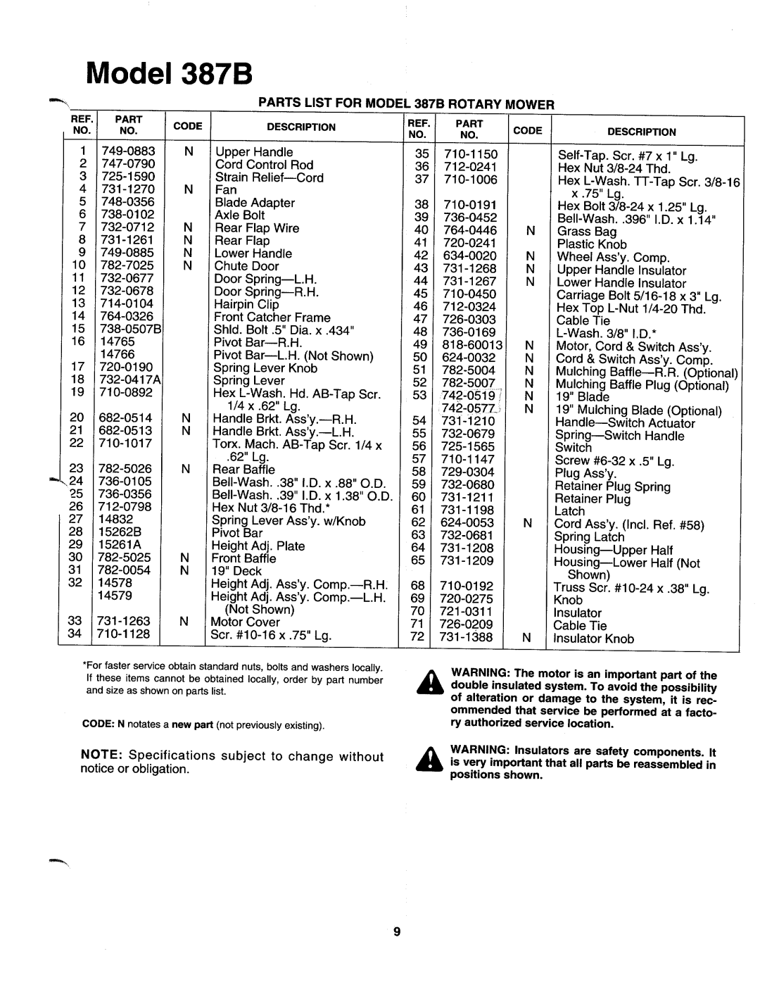 MTD 182-387B000 manual 