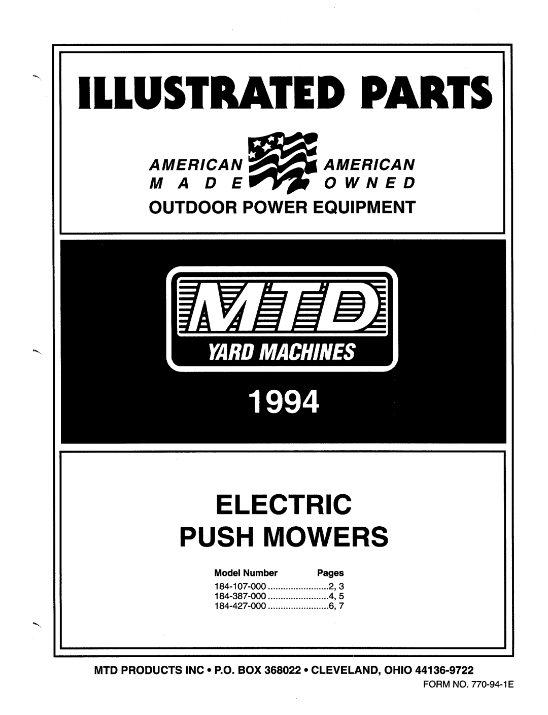 MTD 184-427-000, 184-107-000, 184-387-000 manual 