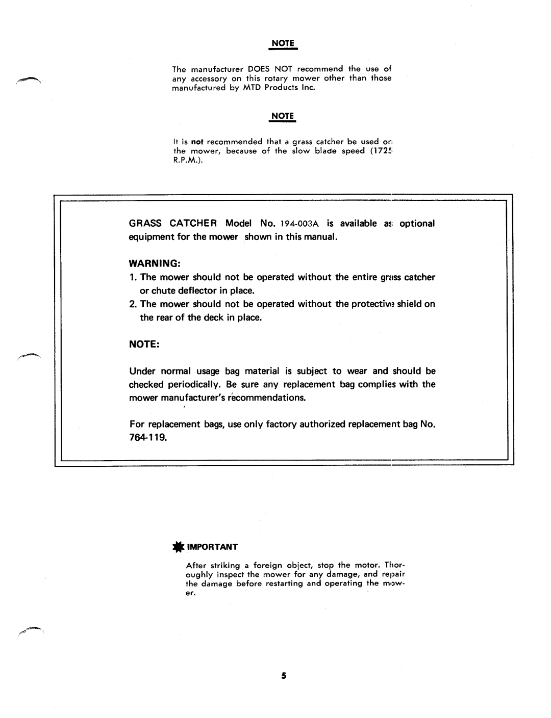 MTD 184-830A manual 