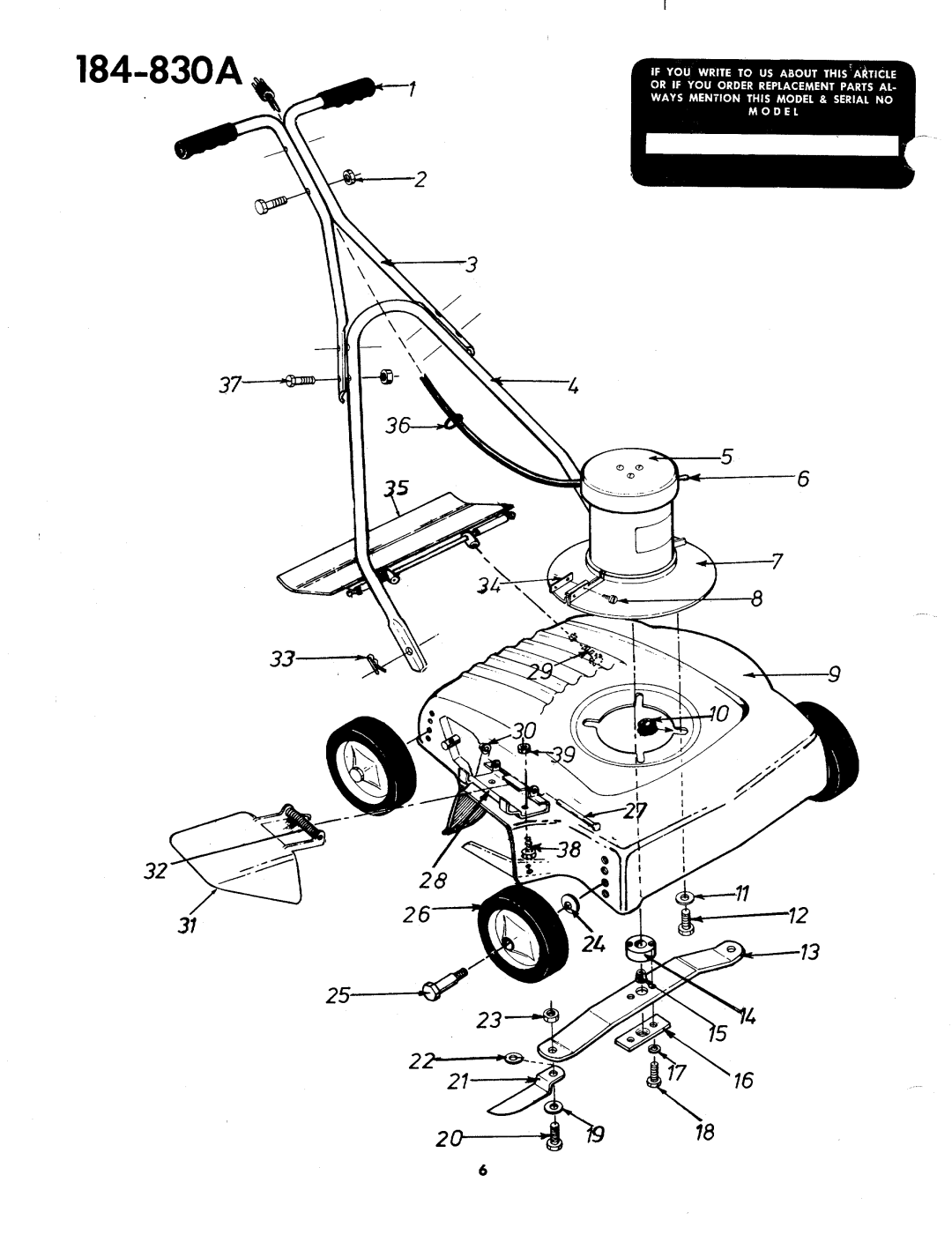 MTD 184-830A manual 