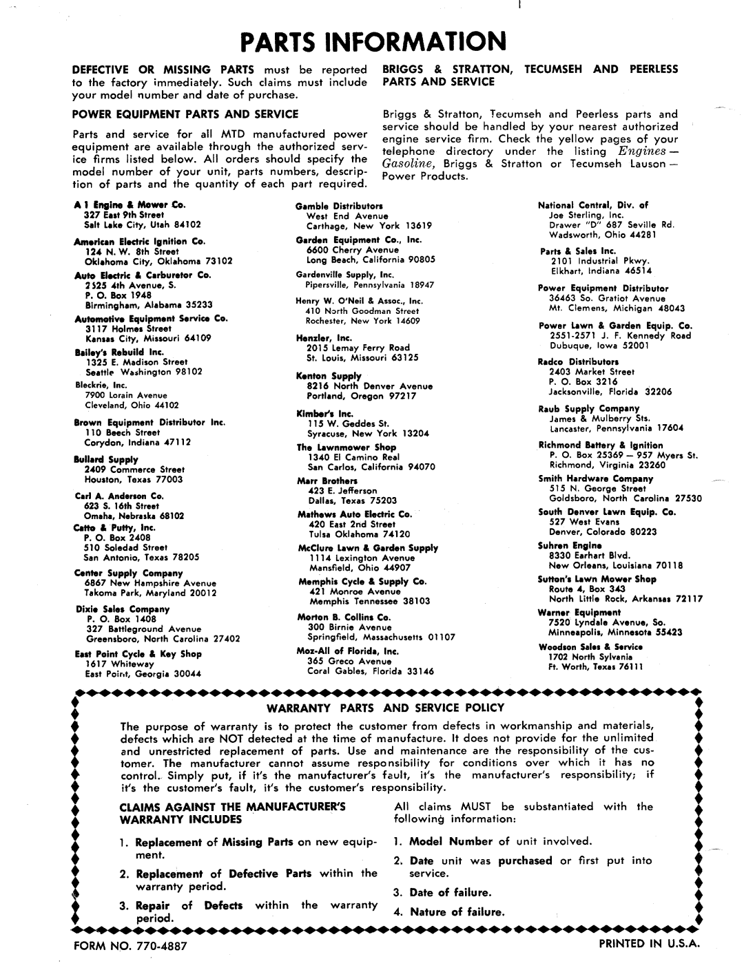 MTD 184-830A manual 