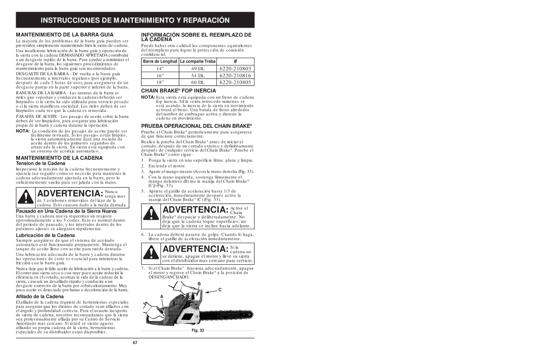 MTD 1425NAV, 1842AVCC, 1642AVCC manual Advertencia ActiveChain el, Advertencia Sicadenala no 