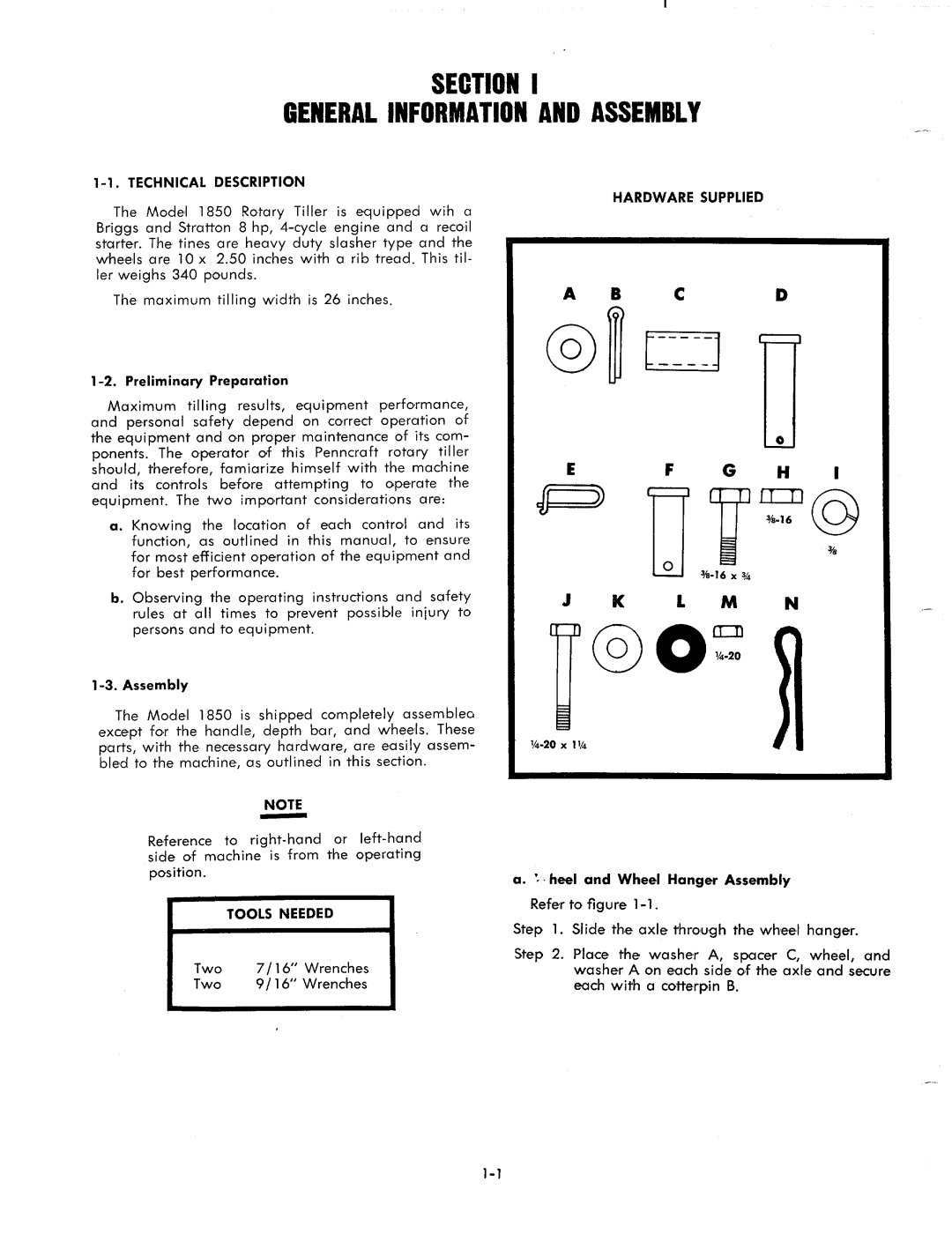 MTD 1850 manual 