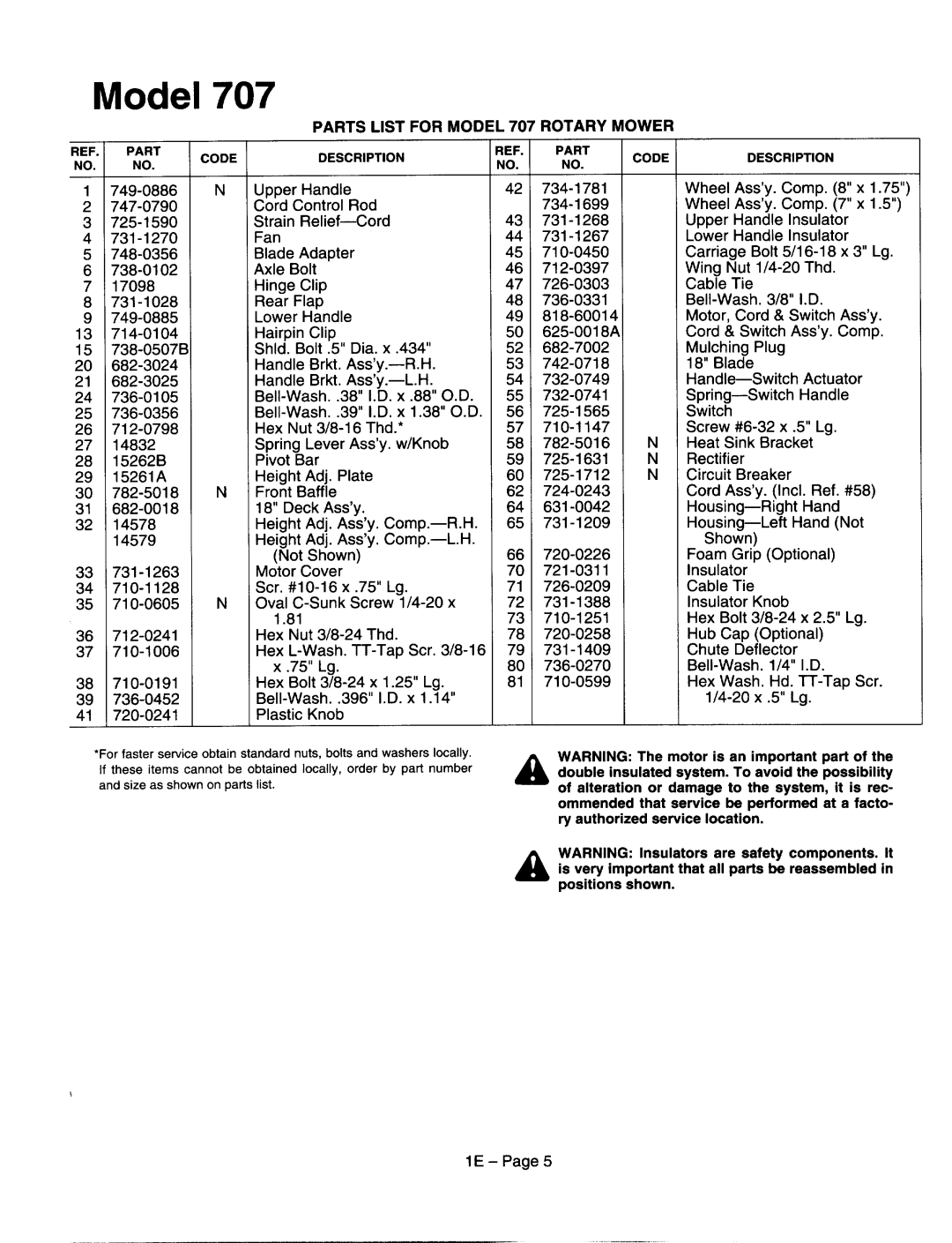 MTD 186-708-000, 186-407-000, 186-798-000, 186-707-000 manual 