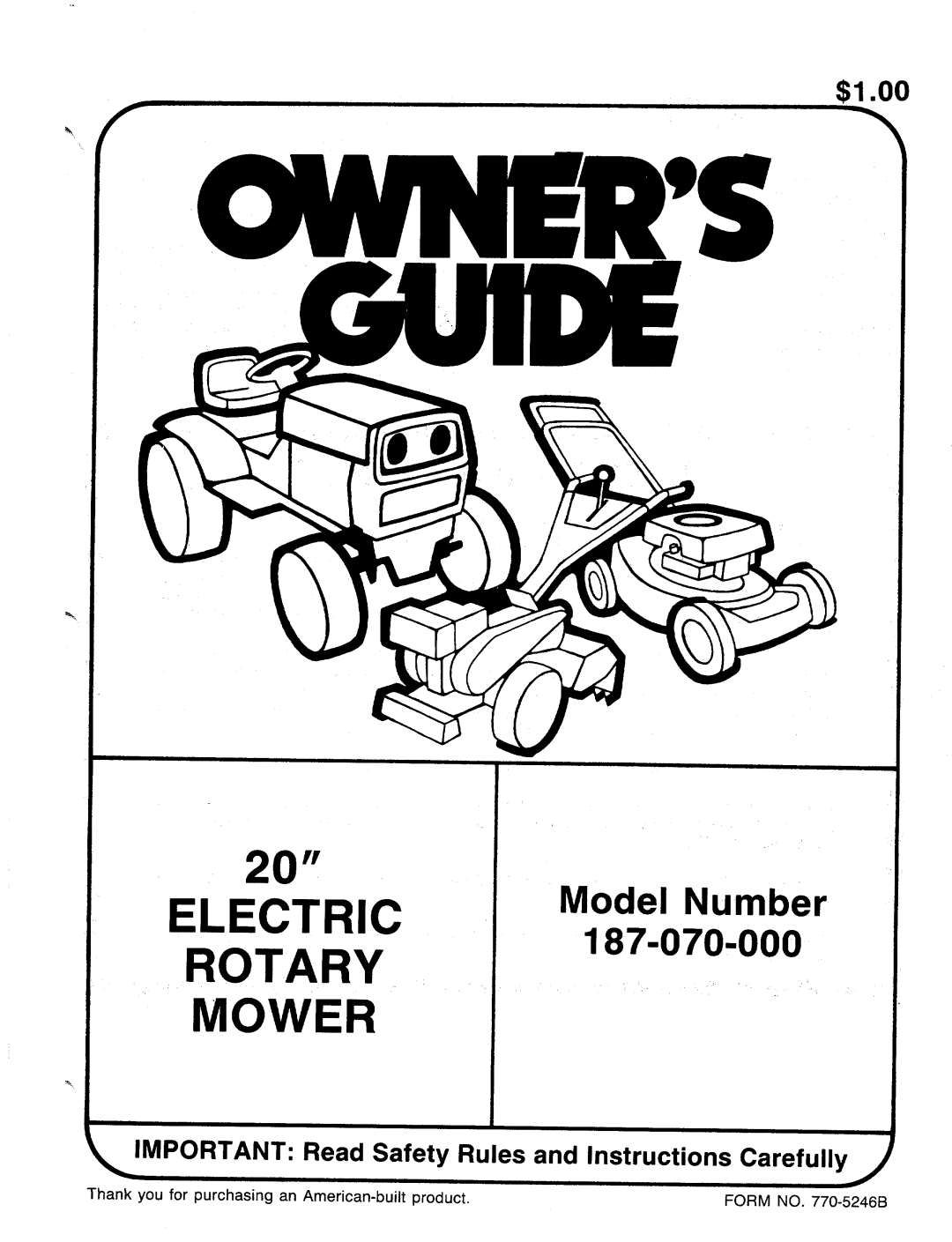 MTD 187-070-000 manual 