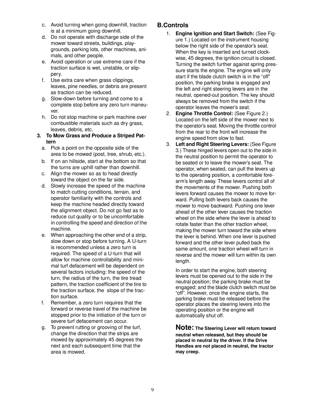 MTD 18HP service manual To Mow Grass and Produce a Striped Pat- tern 