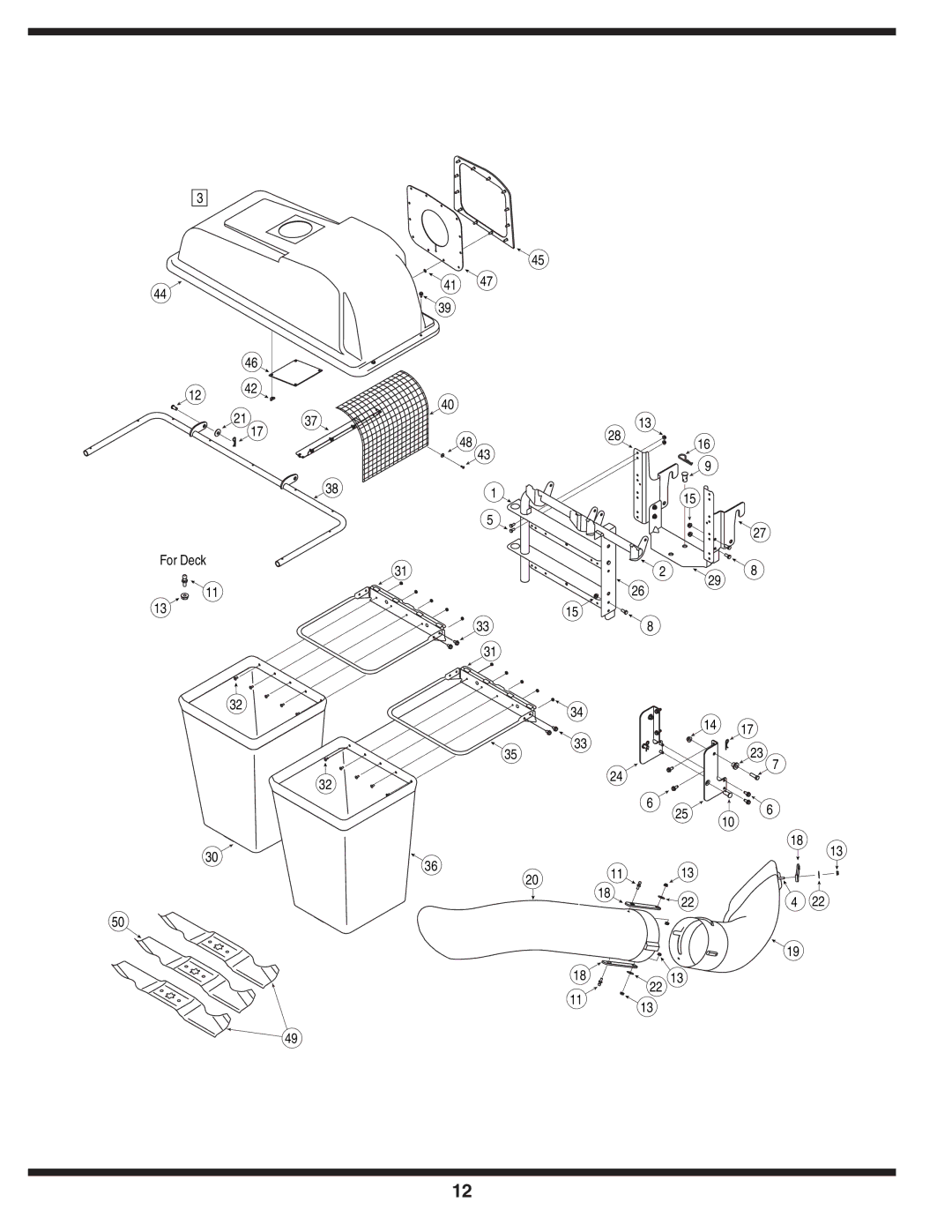 MTD 190-182,190-180 warranty For Deck 41 47 