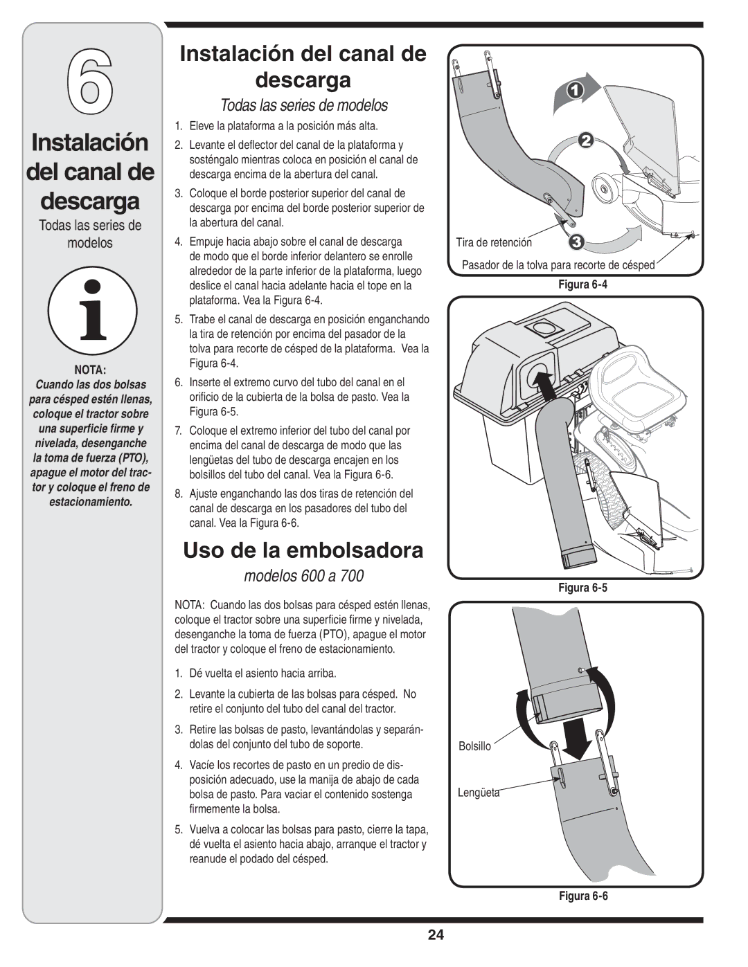 MTD 190-182,190-180 warranty Uso de la embolsadora, Todas las series de Modelos, Eleve la plataforma a la posición más alta 