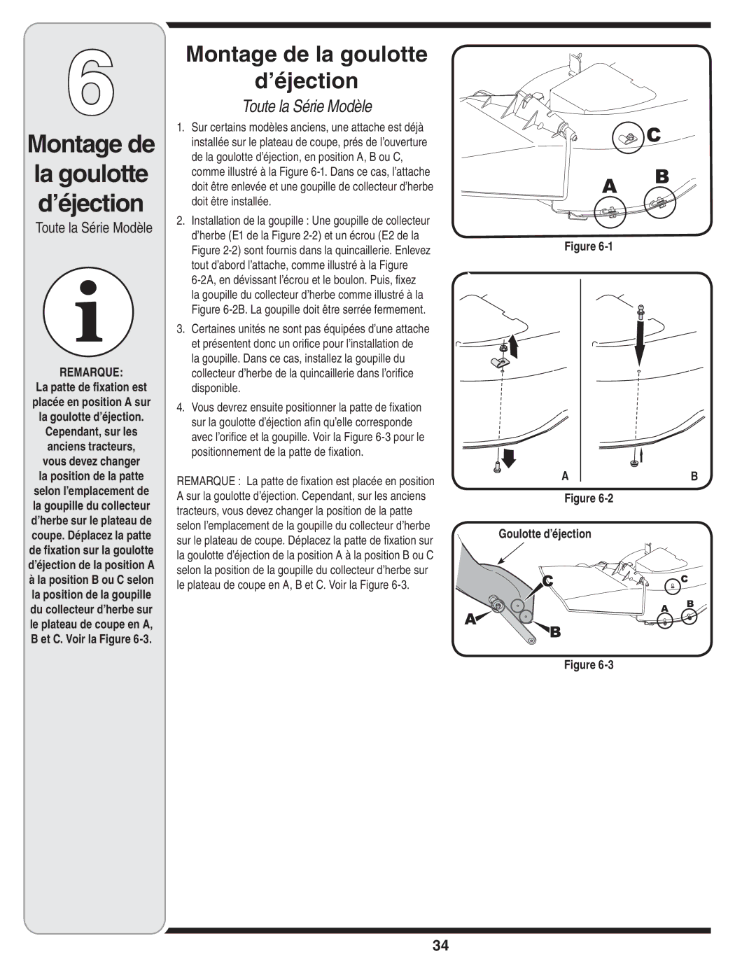 MTD 190-182,190-180 warranty Montage de la goulotte ’éjection, Toute la Série Modèle 