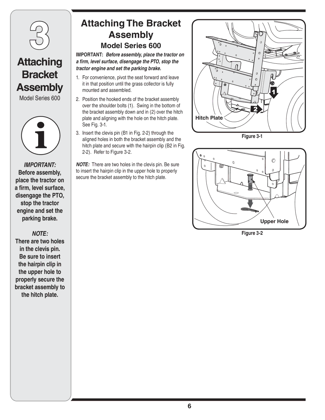 MTD 190-182,190-180 warranty Attaching Bracket Assembly, Attaching The Bracket Assembly, Model Series, Before assembly 