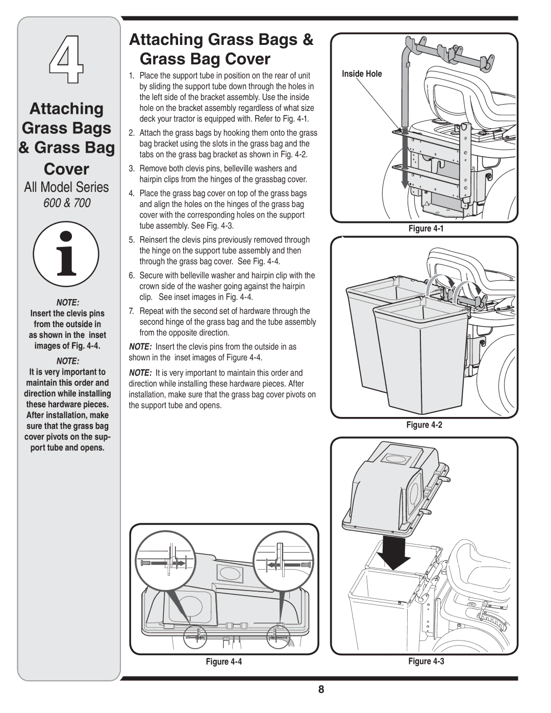 MTD 190-182,190-180 warranty Attaching Grass Bags Cover, Attaching Grass Bags Grass Bag Cover 