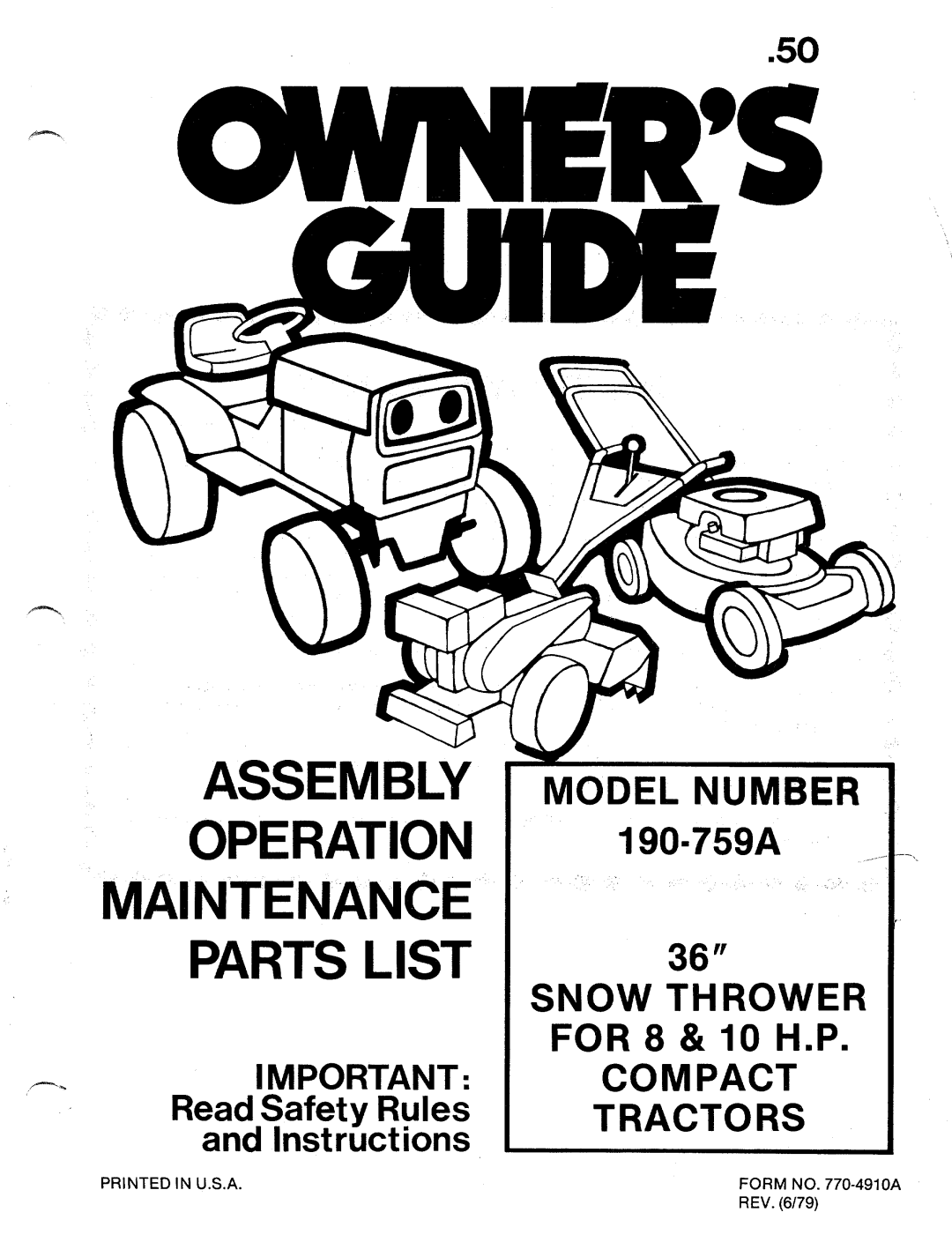 MTD 190-759A manual 