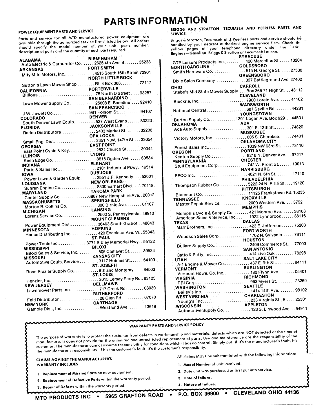 MTD 190-759A manual 