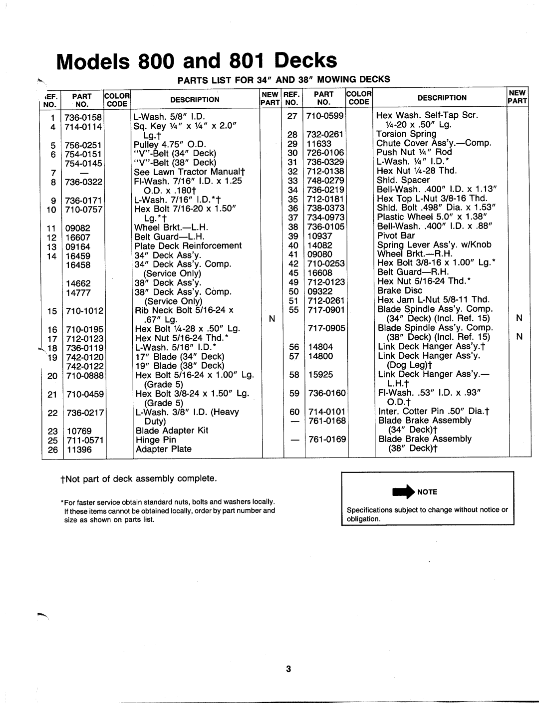 MTD 190-801-000, 190-800-000 manual 