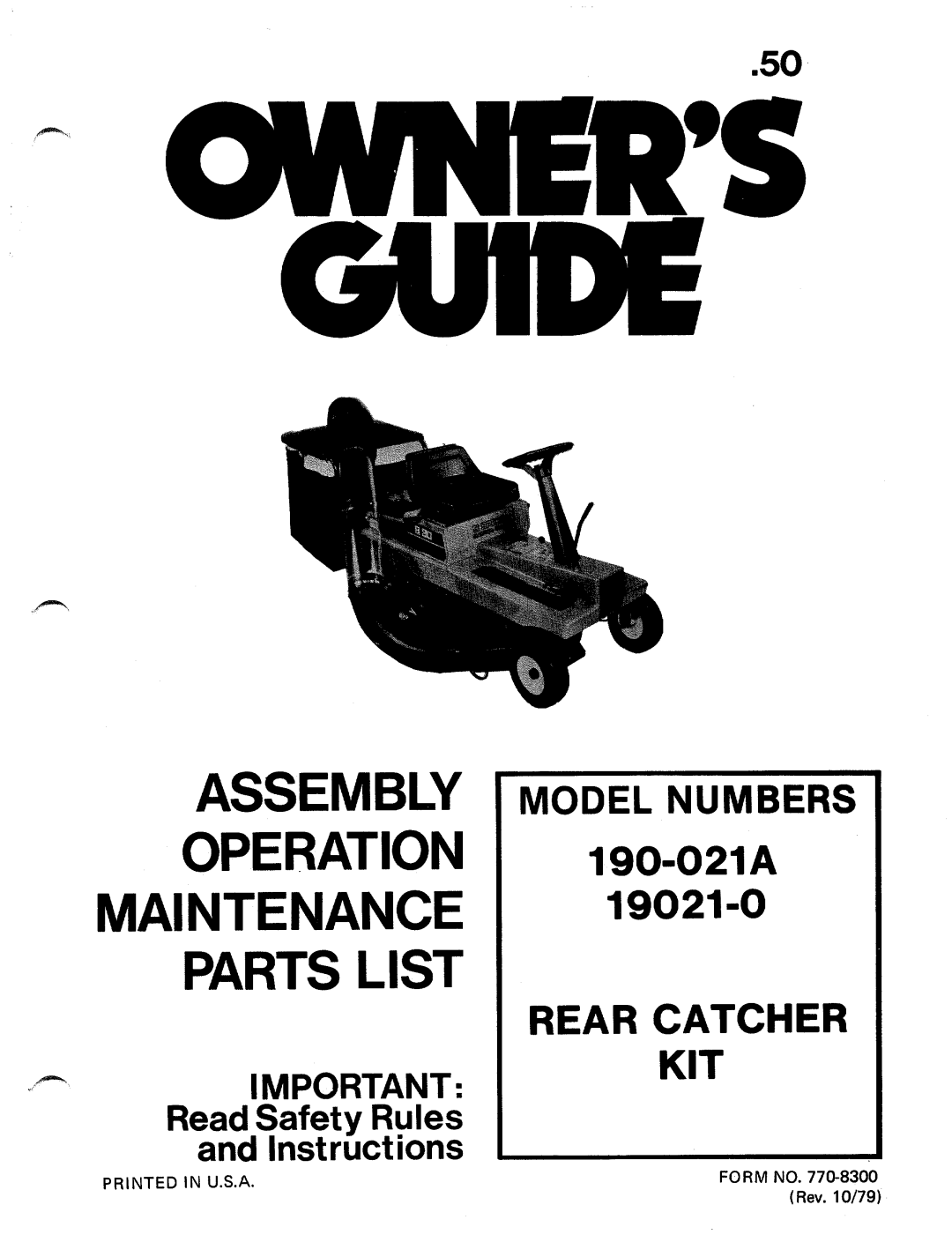 MTD 190-021A, 19021-0 manual 
