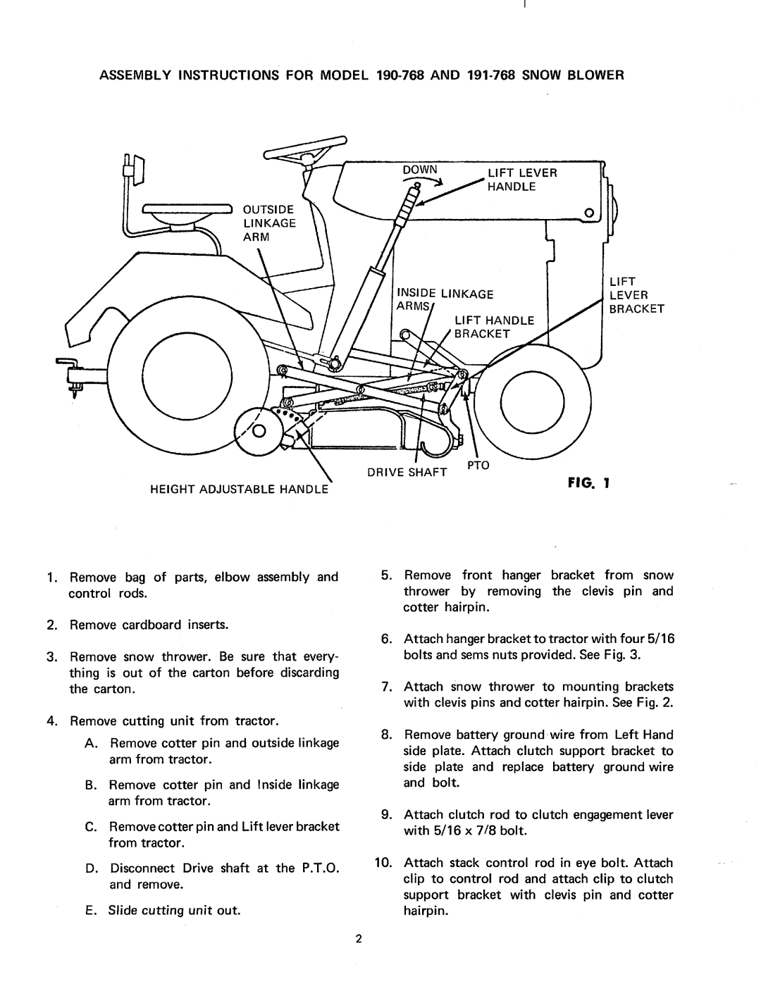 MTD 191-768, 190-768 manual 