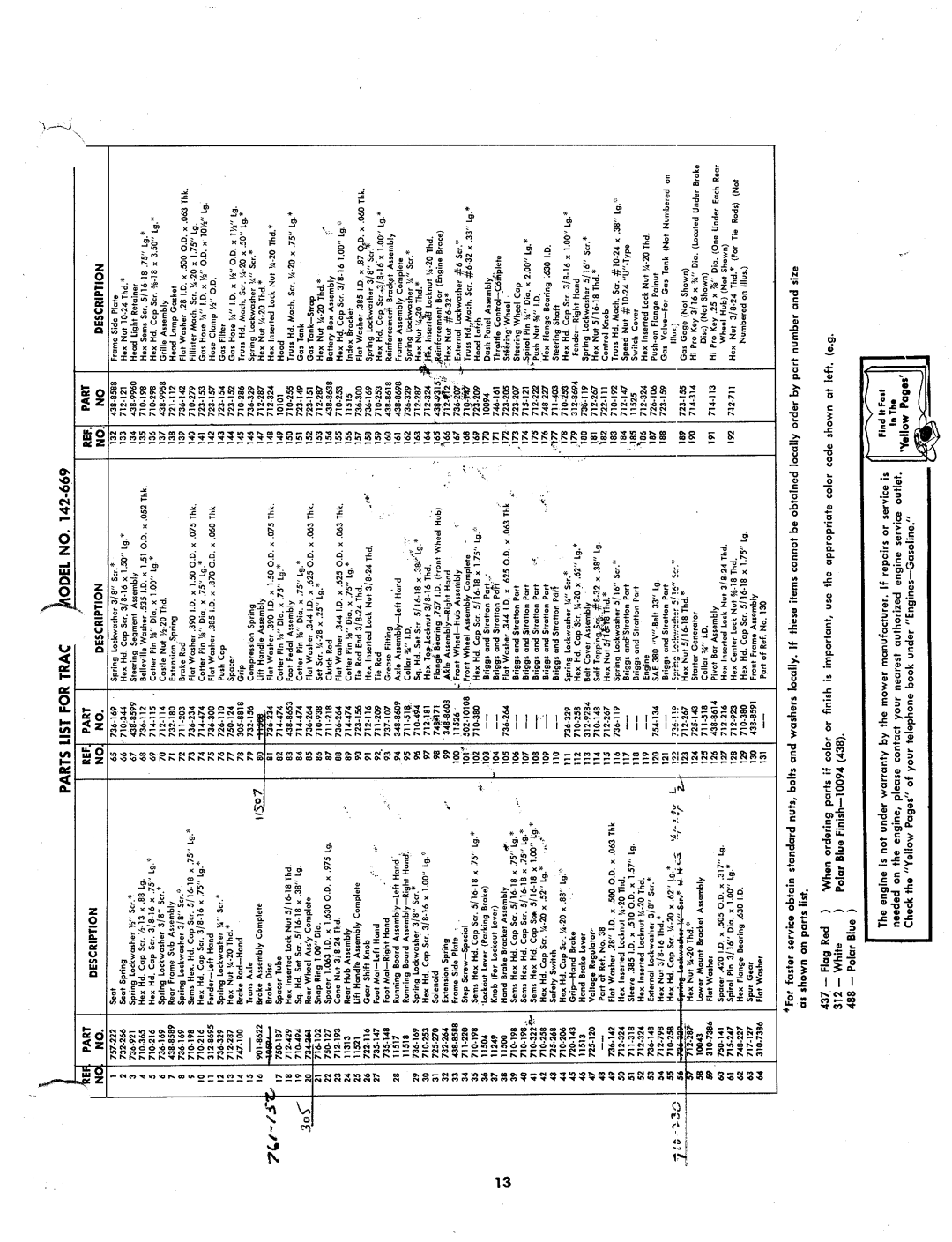 MTD 192-615, 192-651, 142-669 manual 