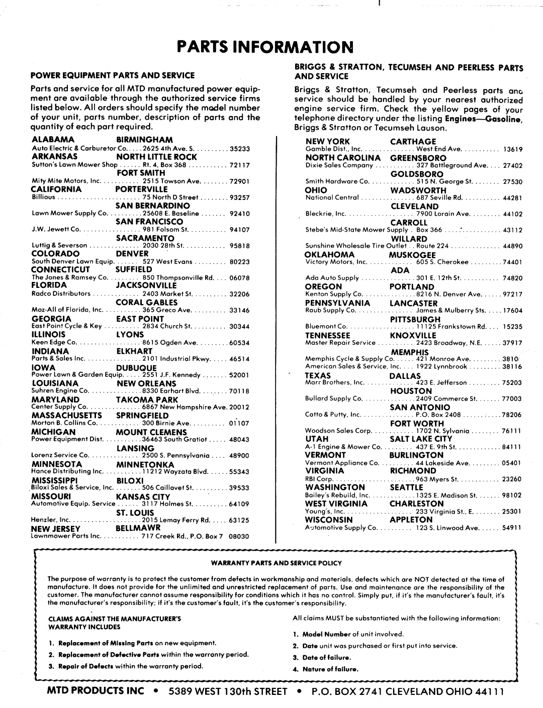 MTD 198-982A manual 