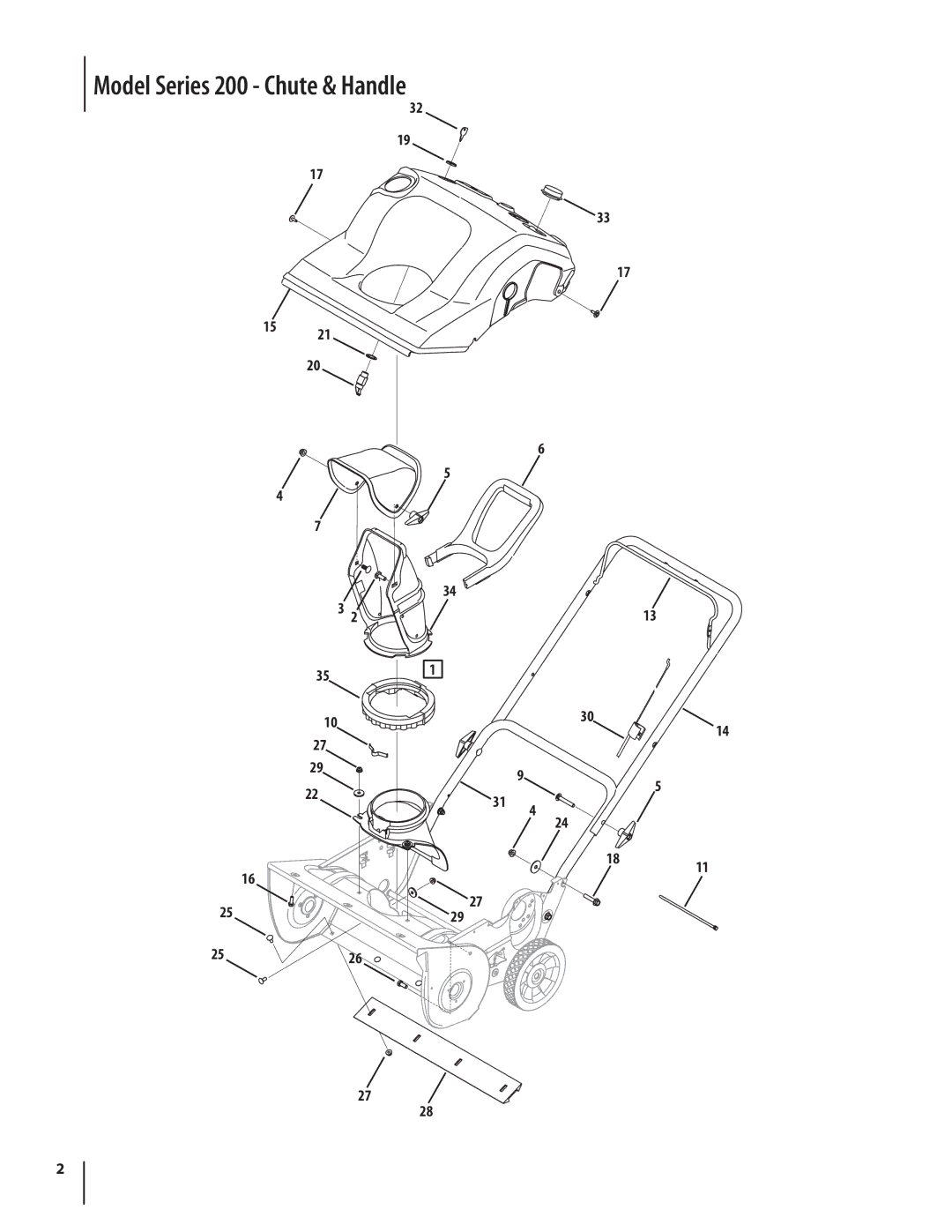 MTD manual Model Series 200 Chute & Handle 