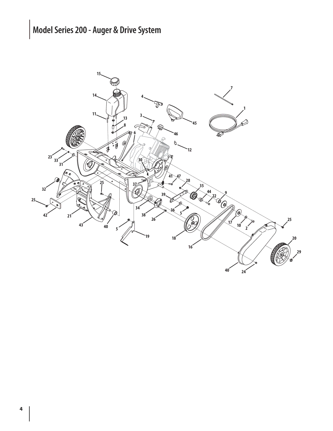 MTD manual Model Series 200 Auger & Drive System 