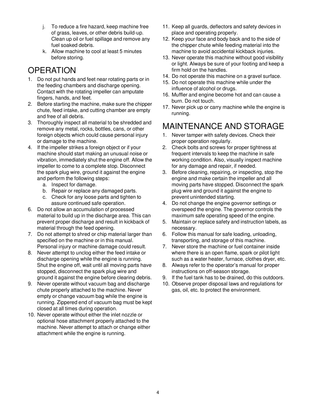 MTD 203 manual Operation 