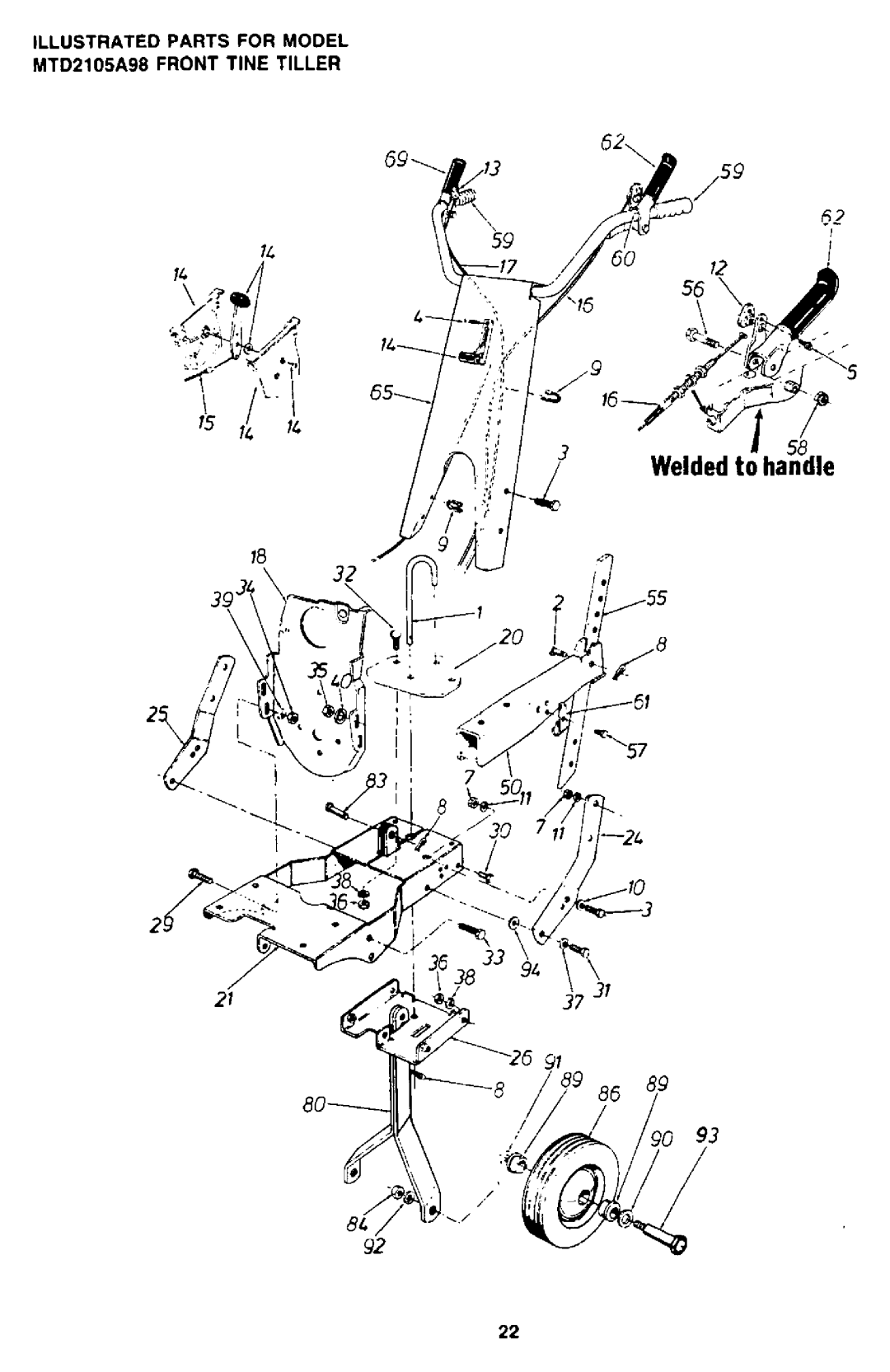 MTD 94-2105-B, 2105A98, 219-355-098 manual 