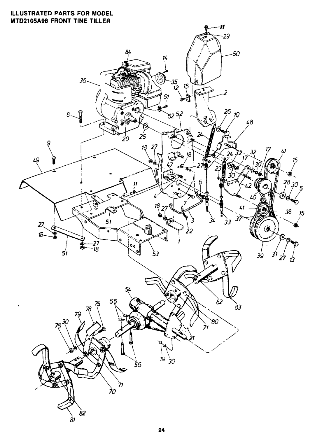 MTD 2105A98, 94-2105-B, 219-355-098 manual 