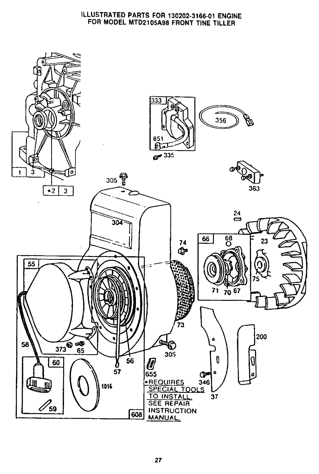 MTD 2105A98, 94-2105-B, 219-355-098 manual 