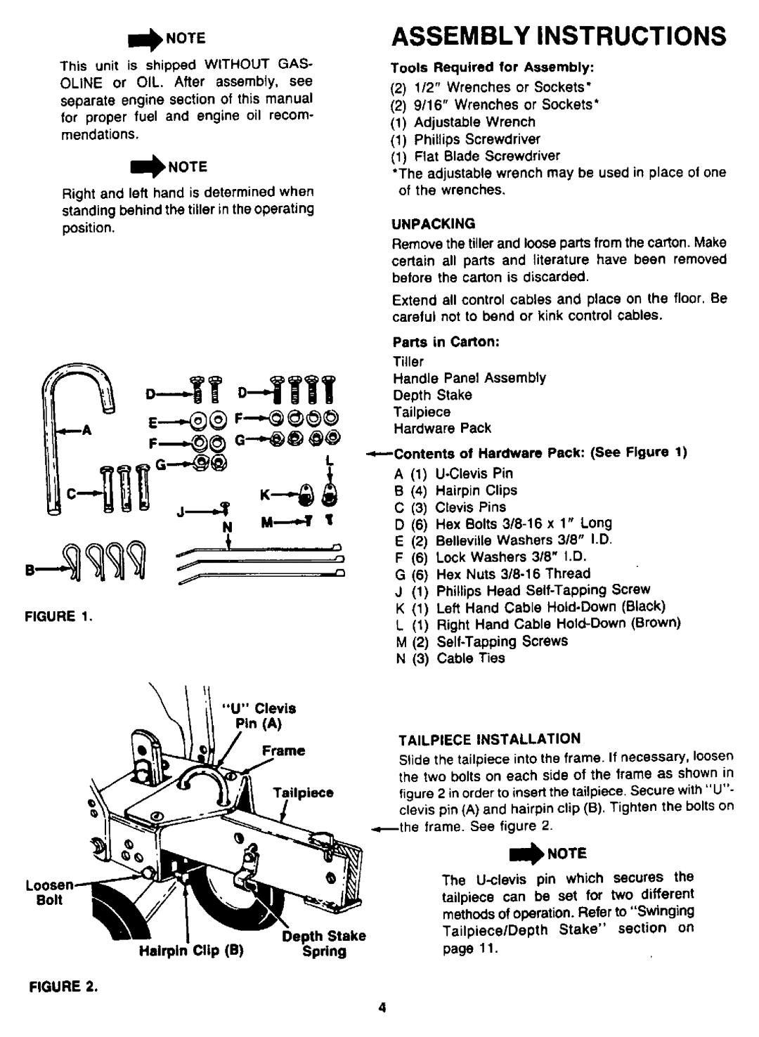 MTD 94-2105-B, 2105A98, 219-355-098 manual 