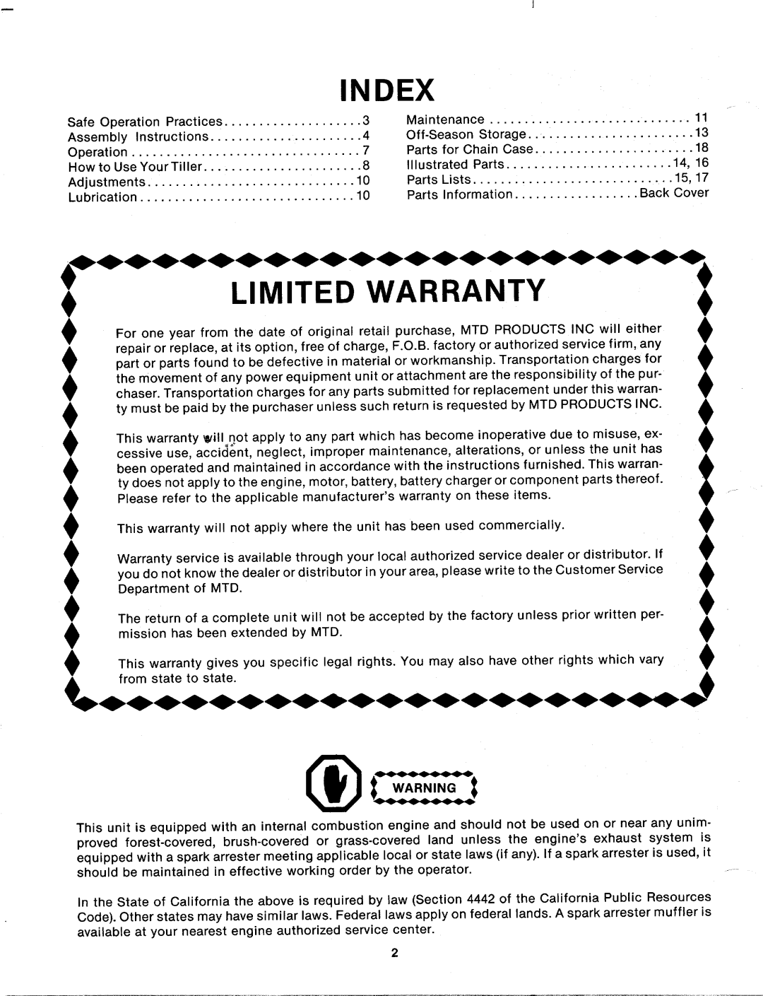 MTD 213-381A manual 