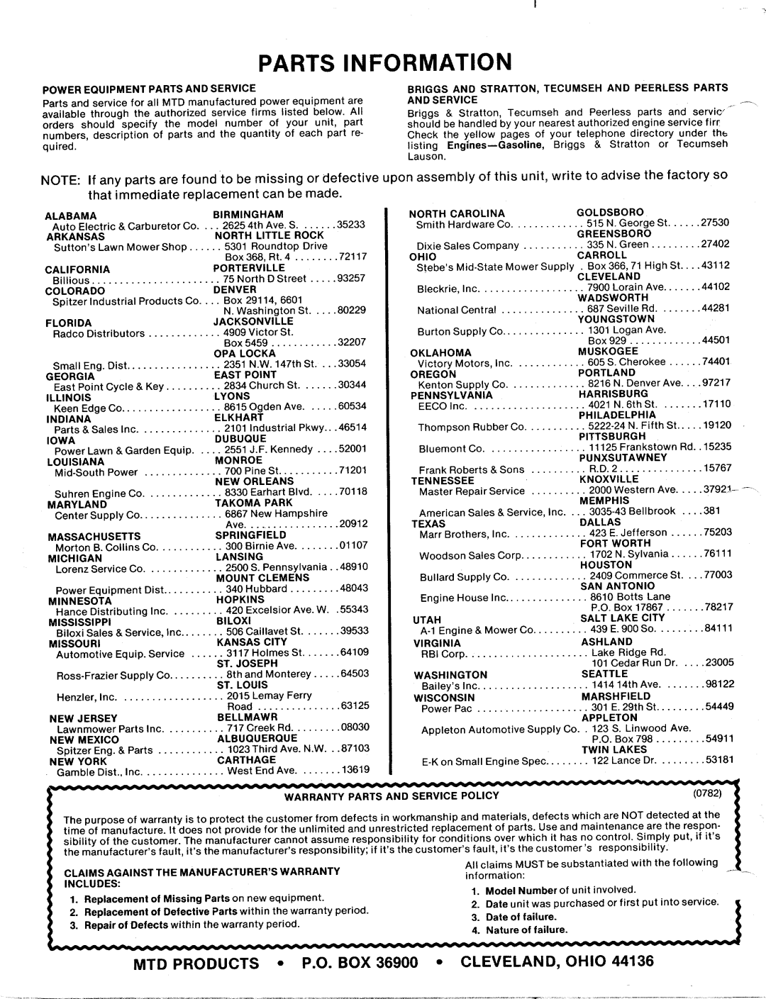 MTD 213-381A manual 