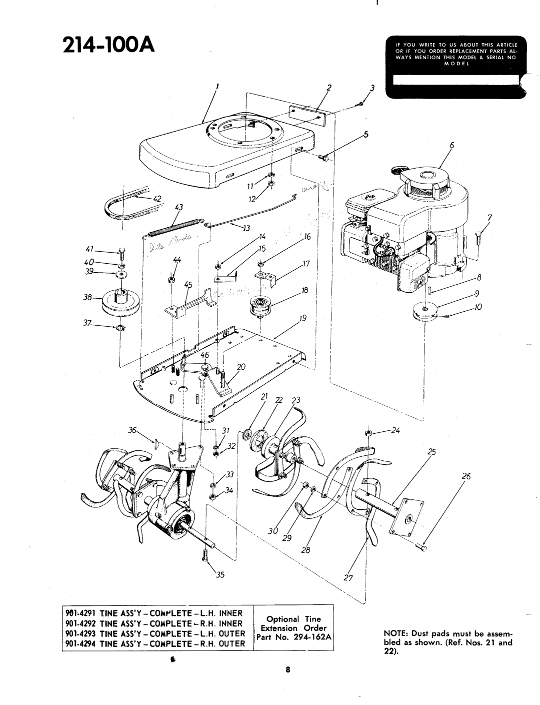 MTD 214-100A manual 