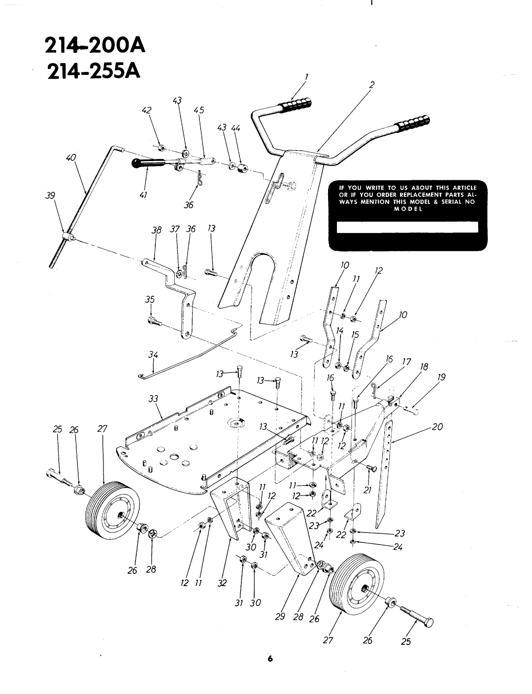 MTD 214-200A, 214-255A manual 