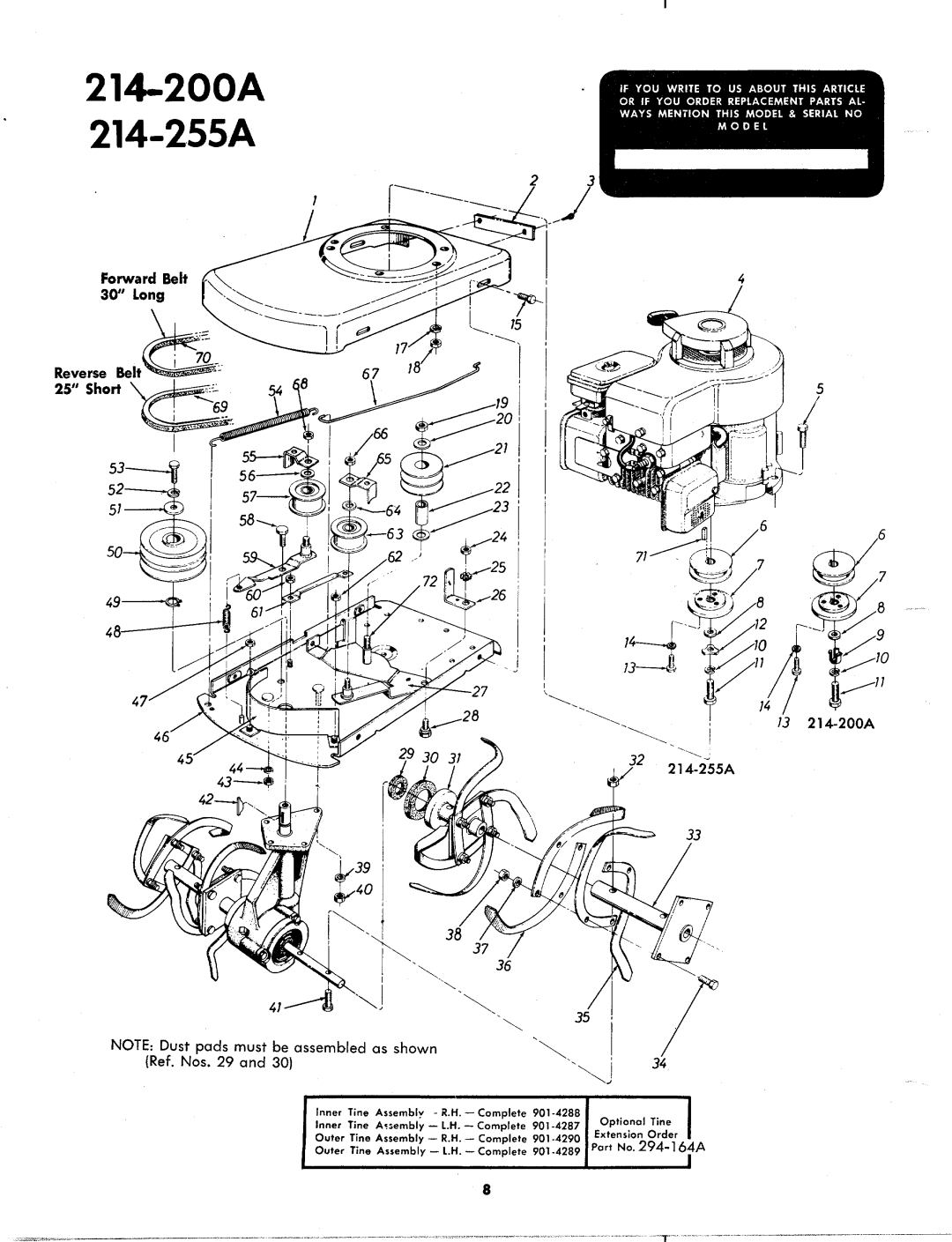 MTD 214-200A, 214-255A manual 