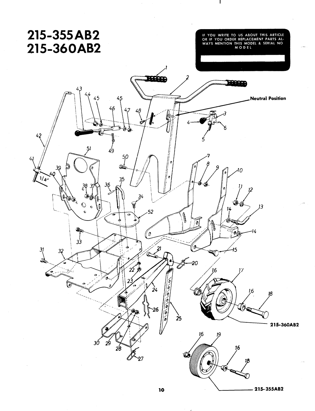 MTD 215-360AB2, 215-355AB2 manual 