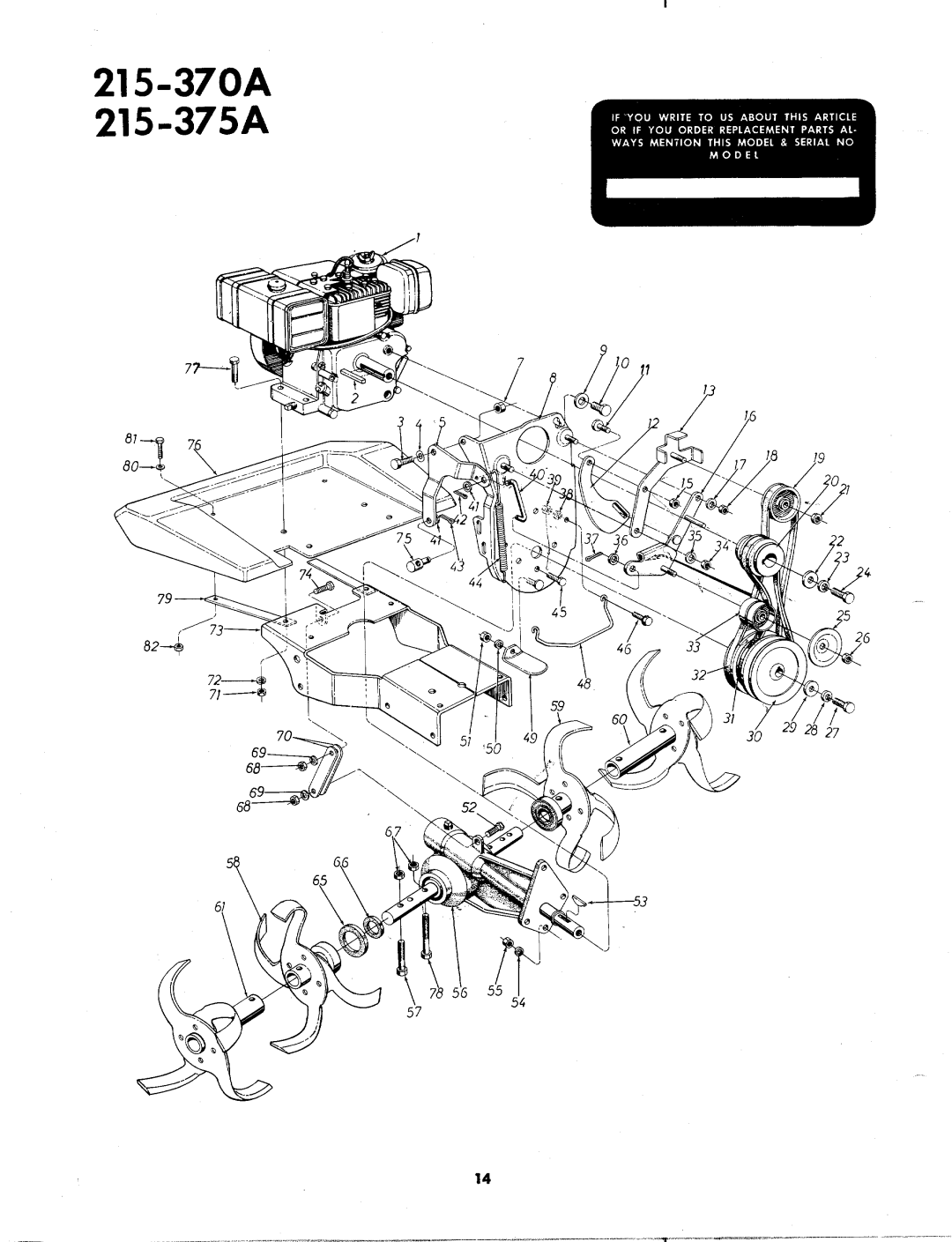 MTD 215-375A, 215-370A, 215-370 A manual 