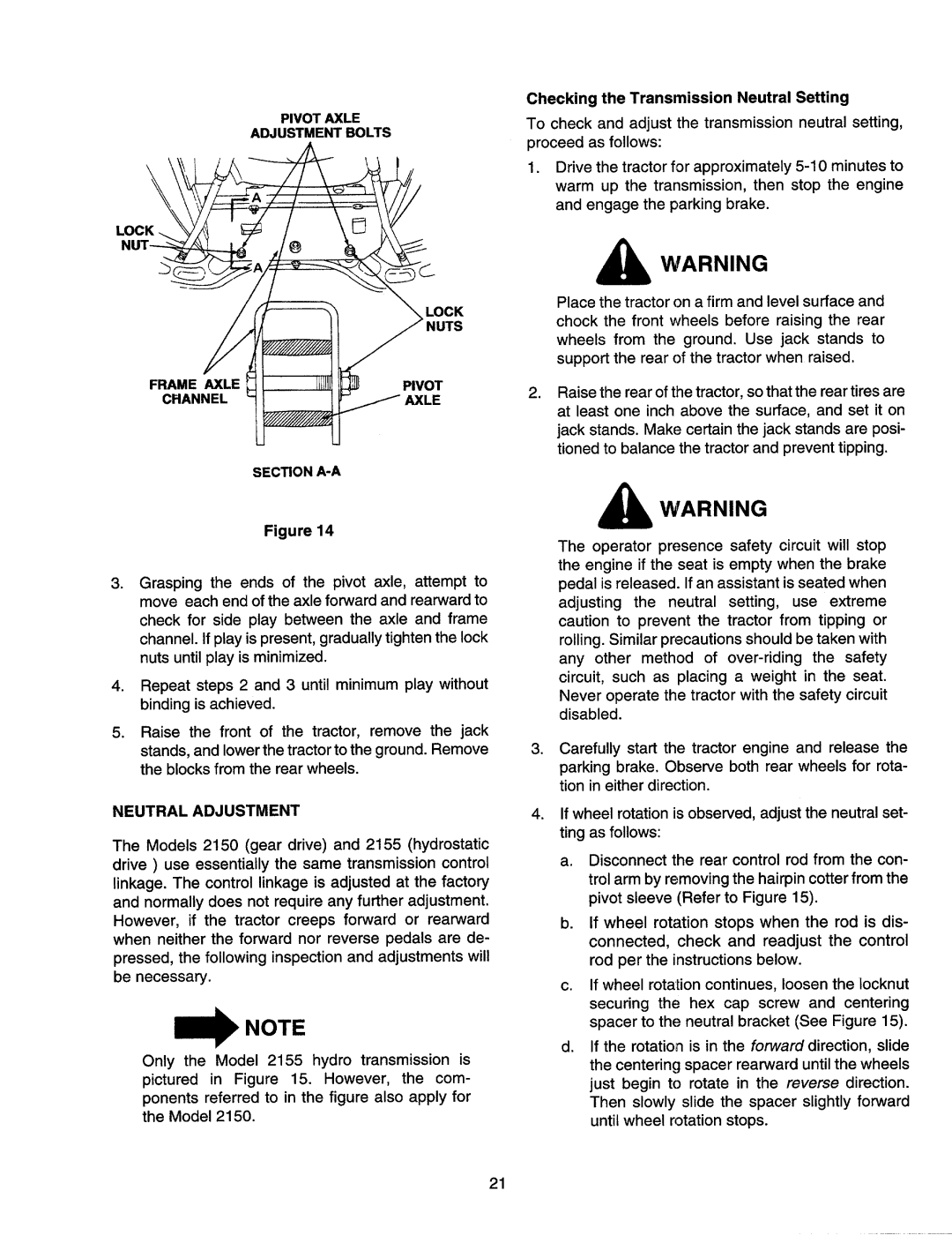 MTD 2150, 2155 manual 