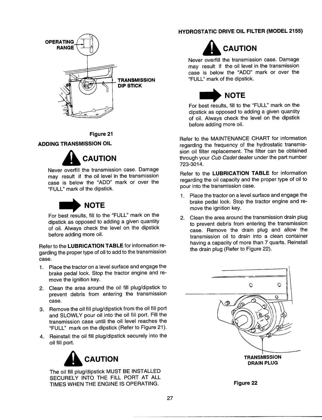 MTD 2150, 2155 manual 