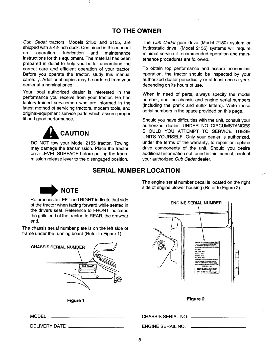 MTD 2155, 2150 manual 