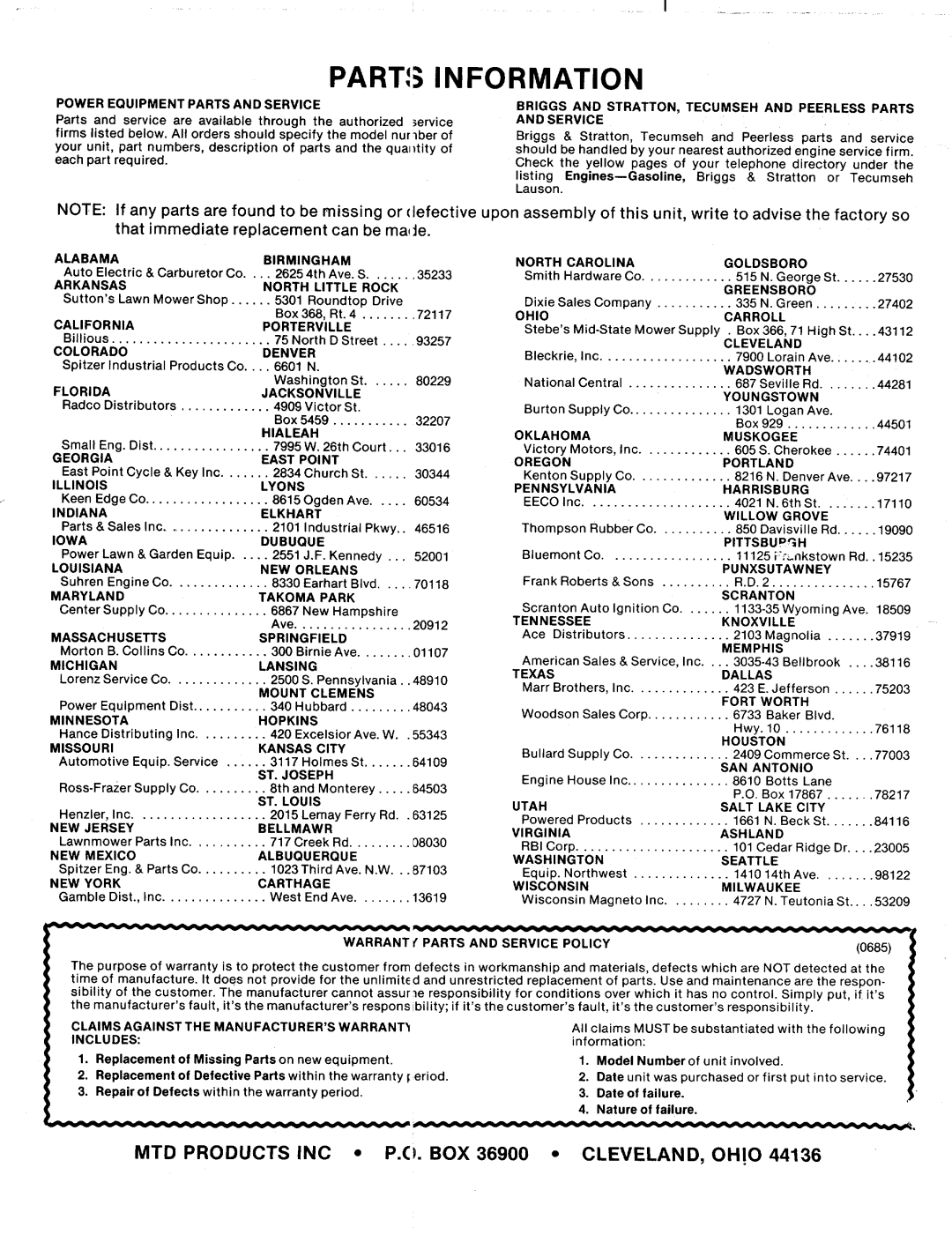 MTD 216-031-000 manual 