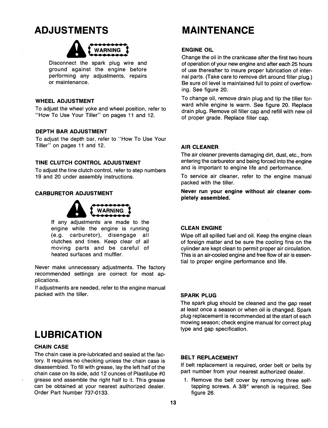 MTD 216-310-000 manual 