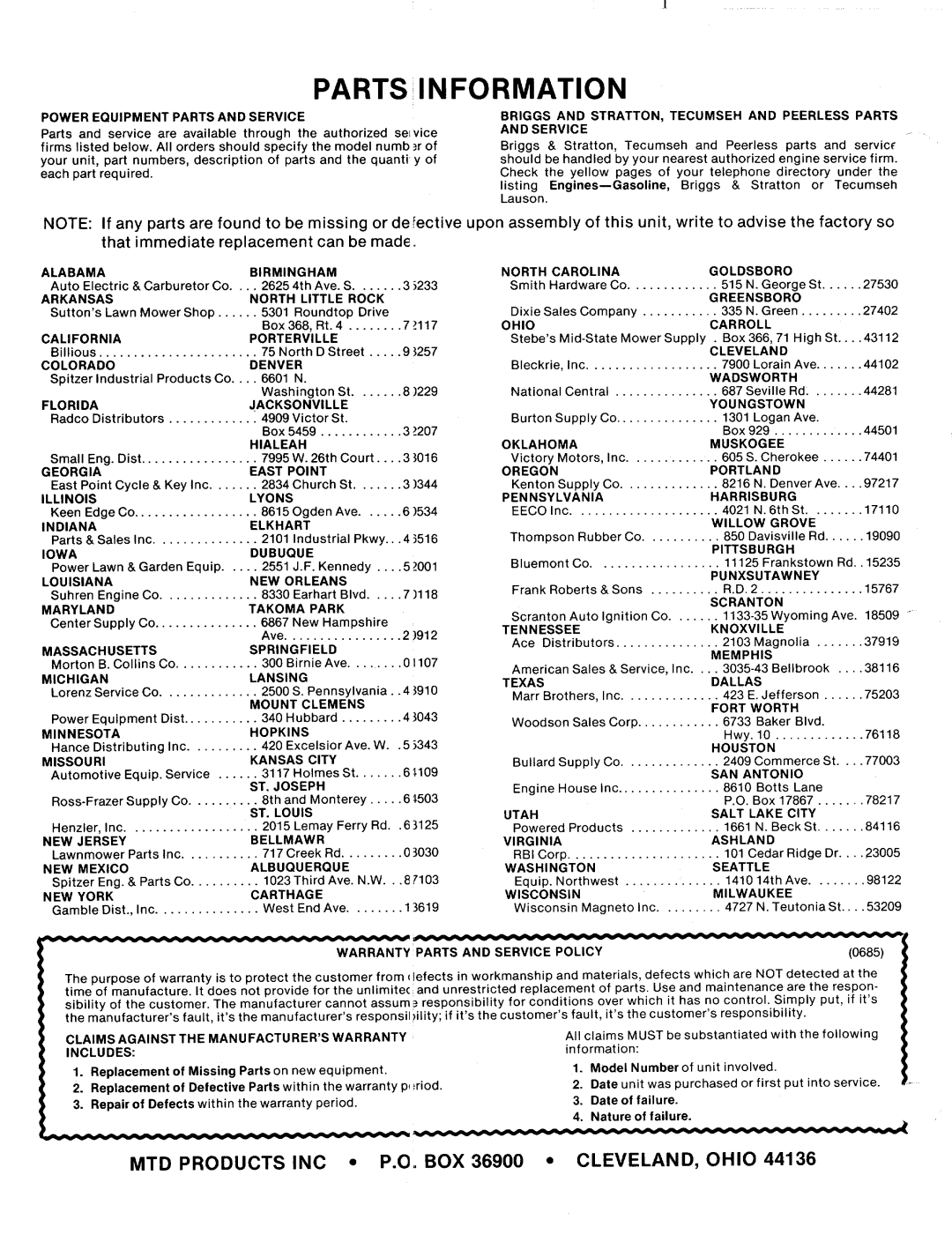 MTD 216-403-000, 216-406-000 manual 