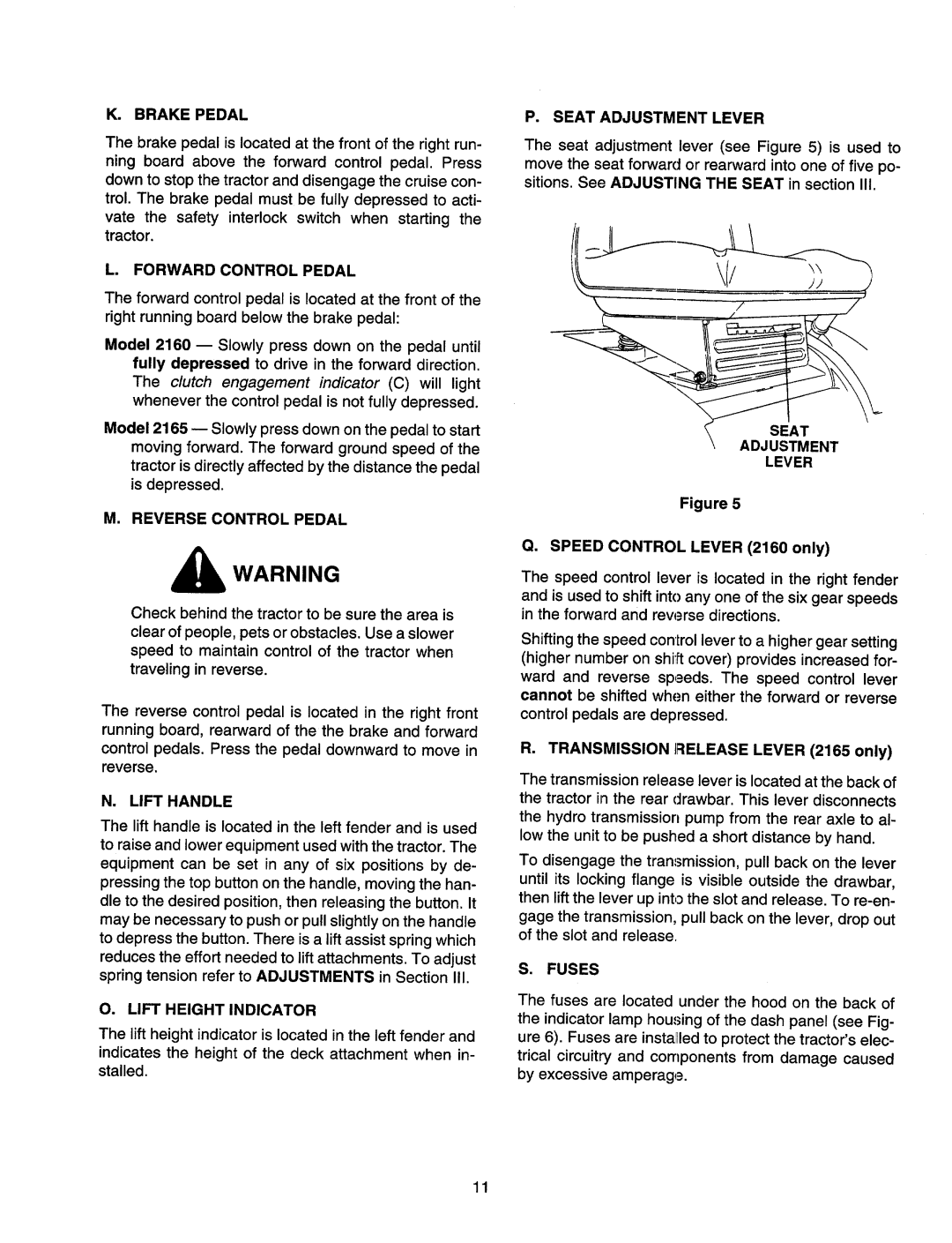 MTD 2160, 2165 manual 