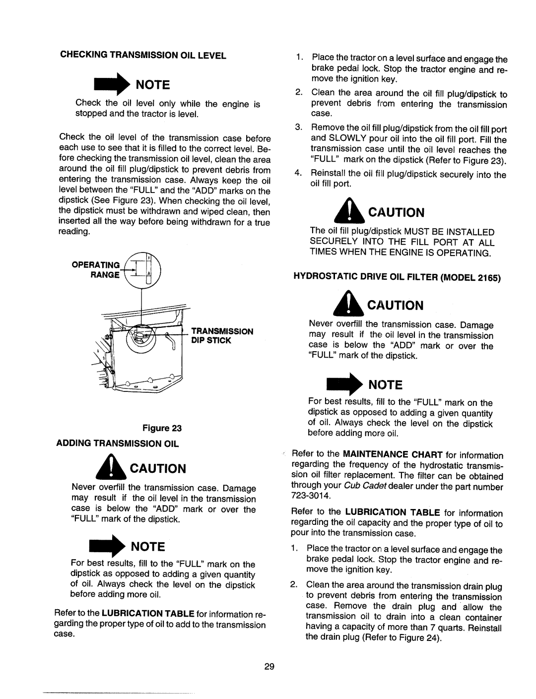 MTD 2160, 2165 manual 