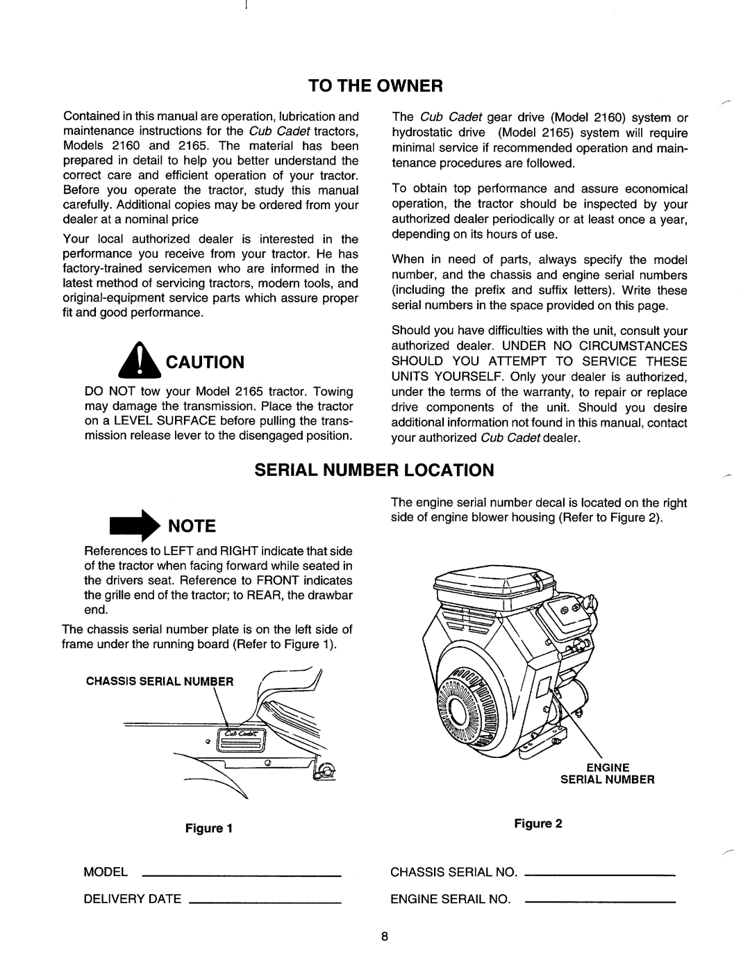 MTD 2165, 2160 manual 