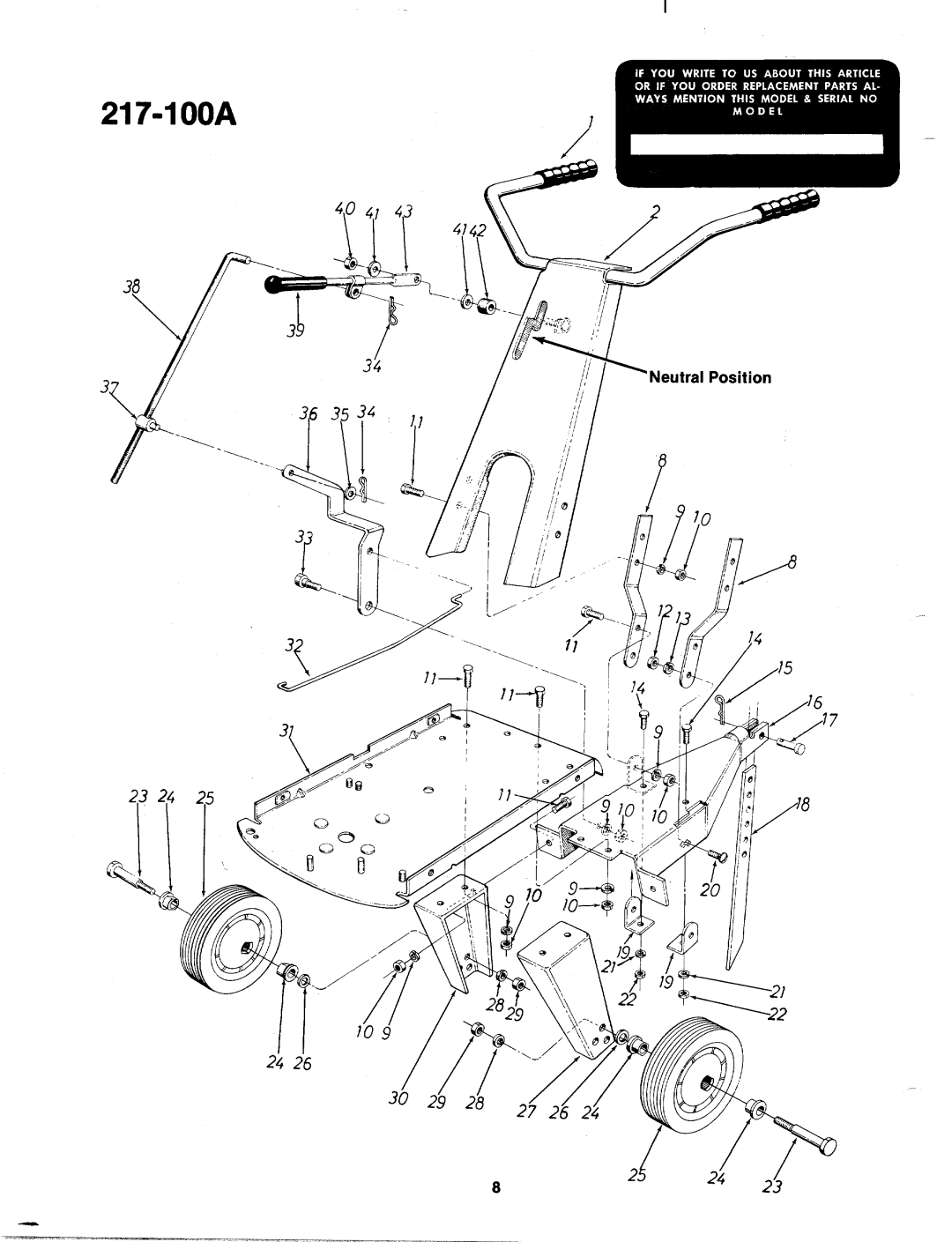 MTD 217-100A, 217-100-300 manual 