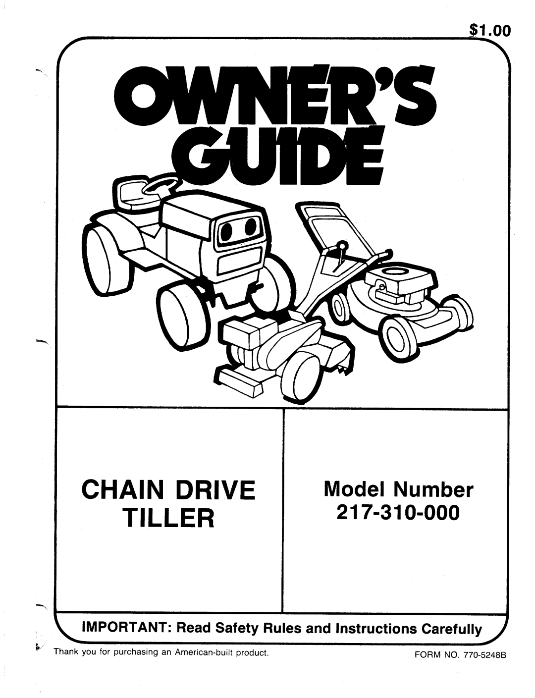 MTD 217-310-000 manual 